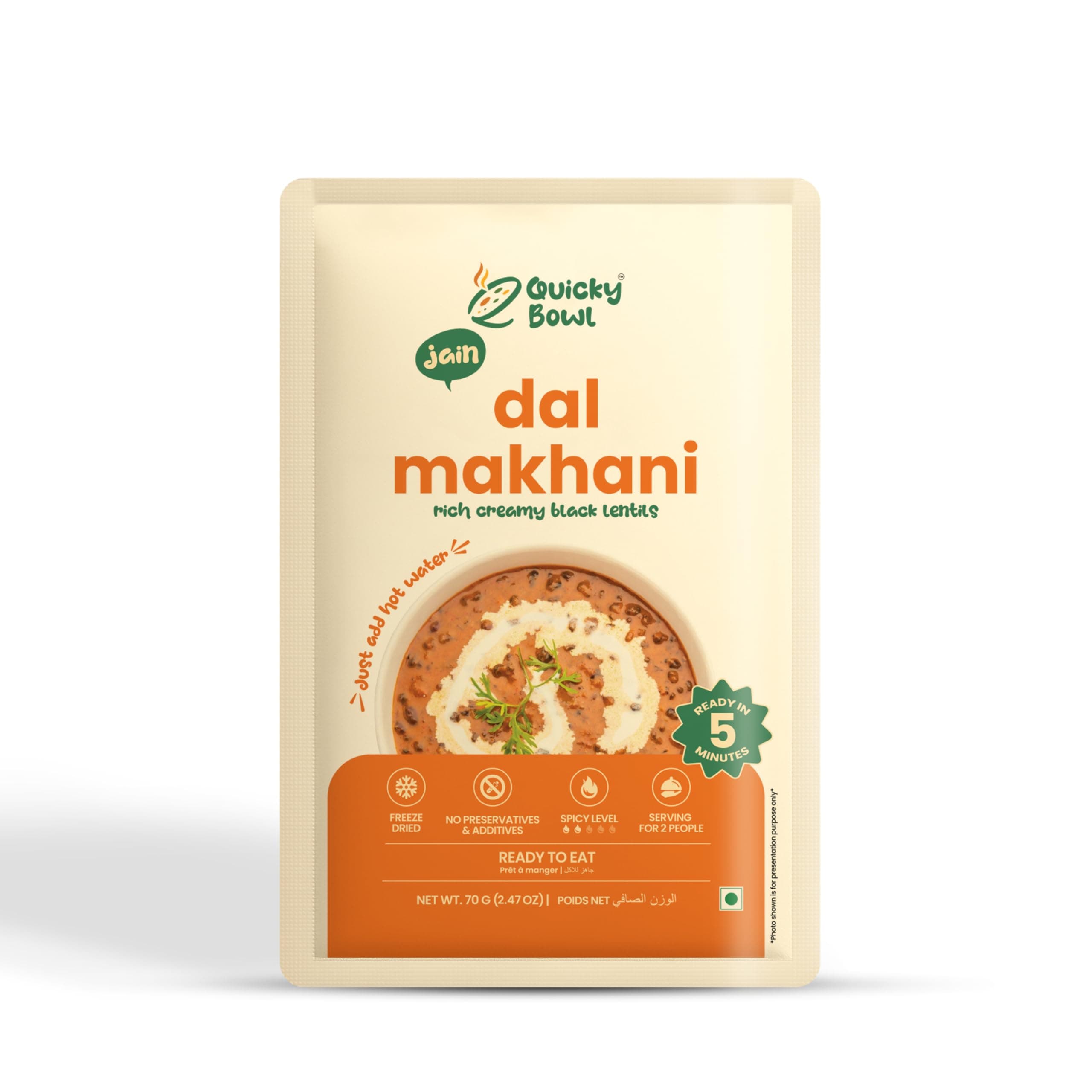 Quicky Bowl Ready to eat jain Meal Combo | Jain Meal | No Onion No Garlic | Instant meal | Freeze Dried | (Pack of 5) — image 5