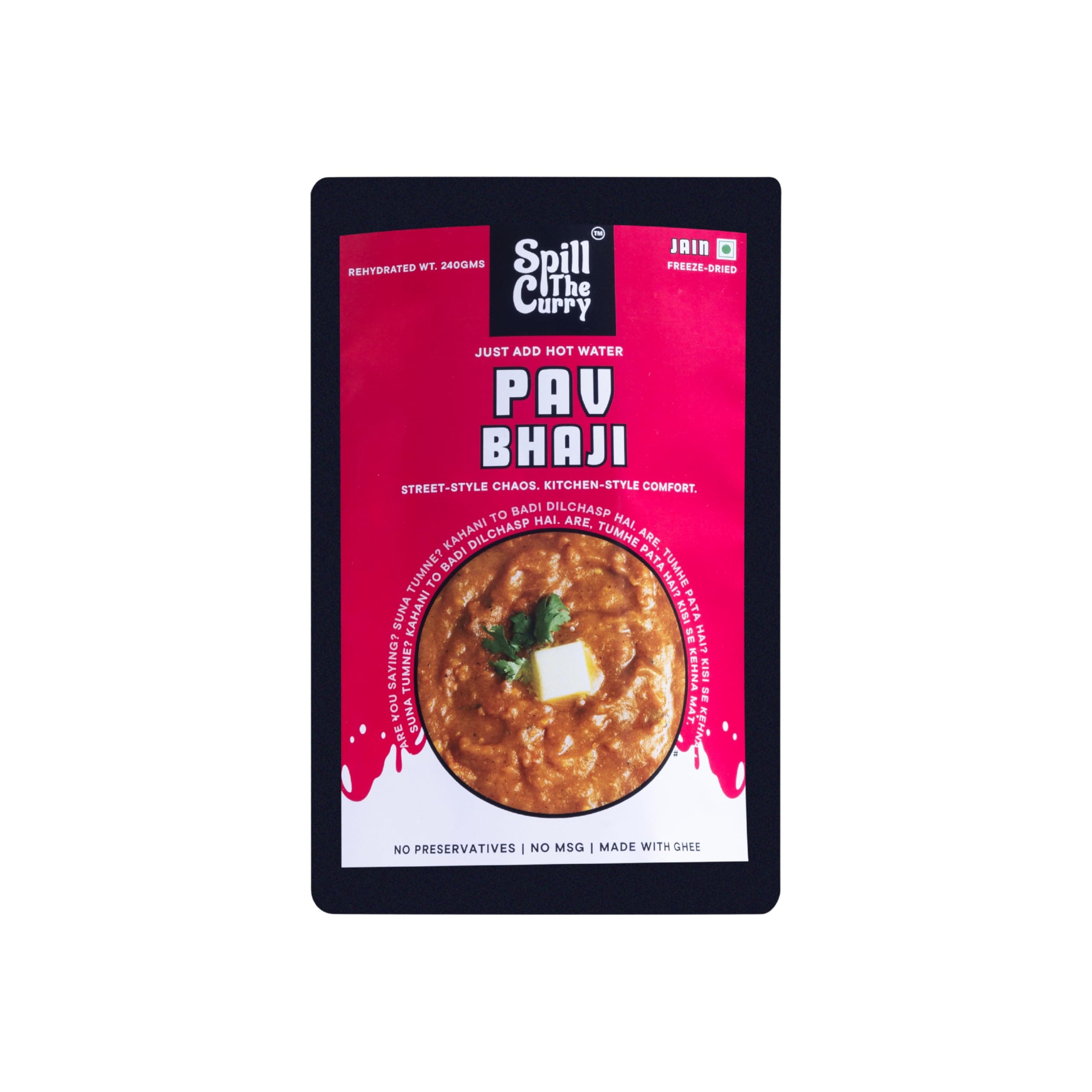 SPILL THE CURRY Pav Bhaji Jain & Misal Jain Ready to Eat Combo | No Onion No Garlic | Freeze-Dried Meals | Instant Heat & Eat | Pure Veg Jain Food | Travel & Hostel Friendly | Pack of 2 (1 Pav Bhaji Jain + 1 Misal Jain) — image 7