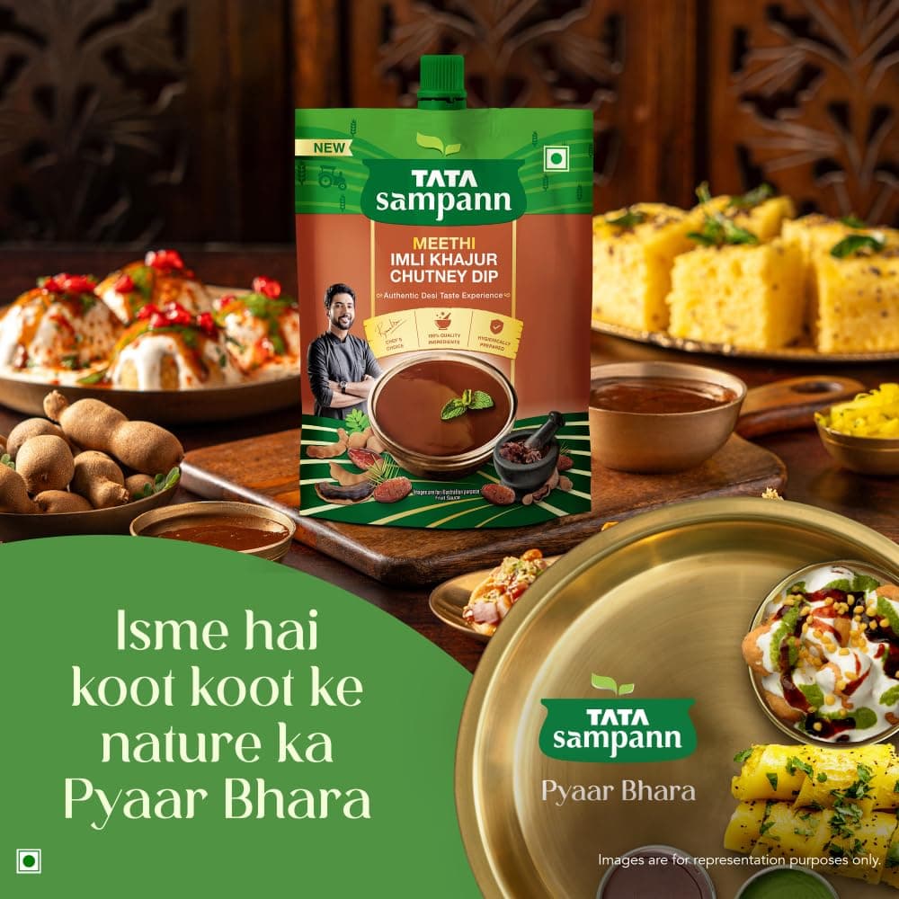 Tata Sampann Meethi Imli Khajur Chutney Dip, Made with Tamarind & Dates, Sweet & Tangy Flavour, Ready to eat, Pairs Well with Chaats & Snacks, Quality Ingredients, Hygienically Prepared, 200 g — image 6