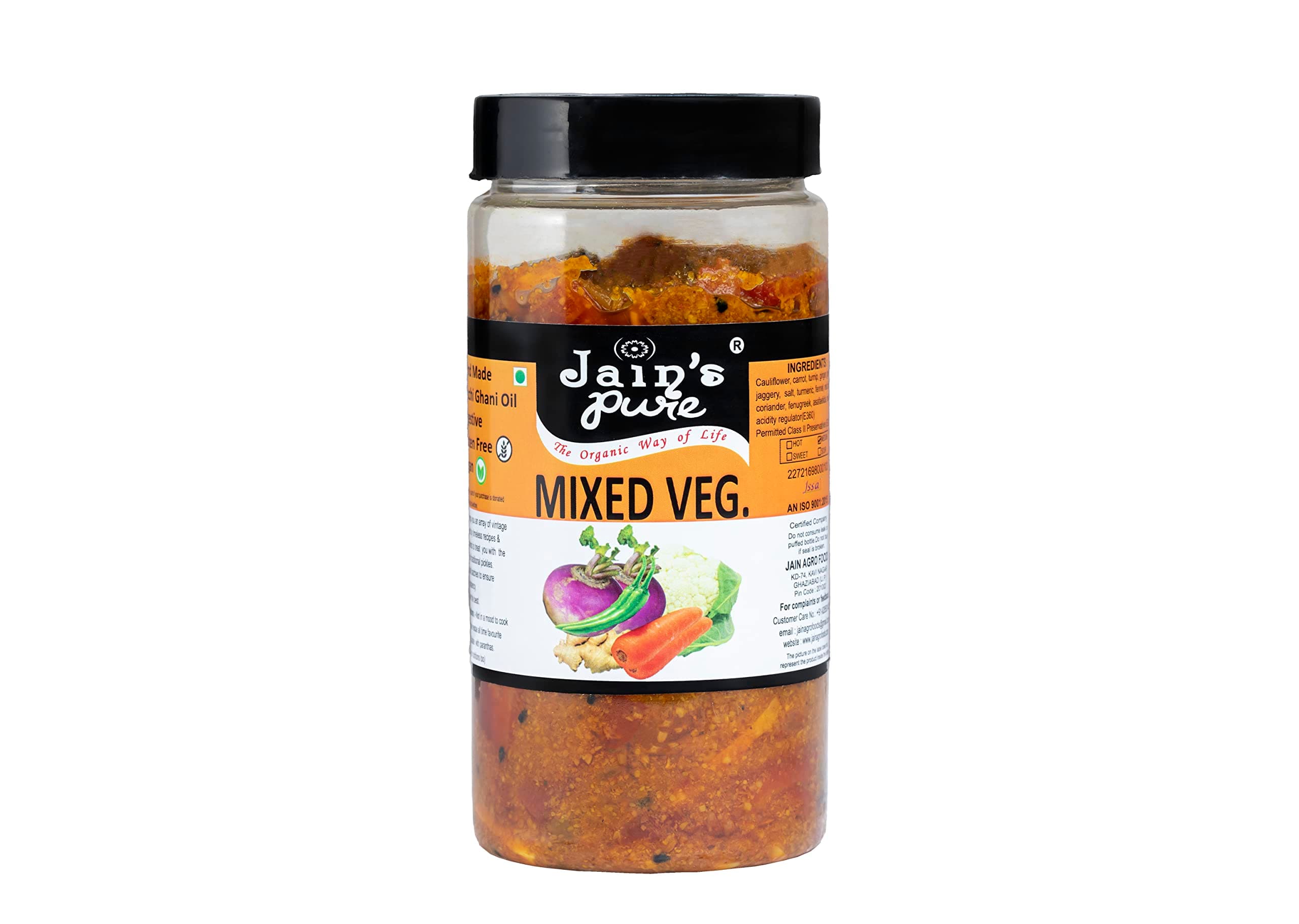 JAIN'S PURE MIXED VEGETABLE ACHAR, 400 GM