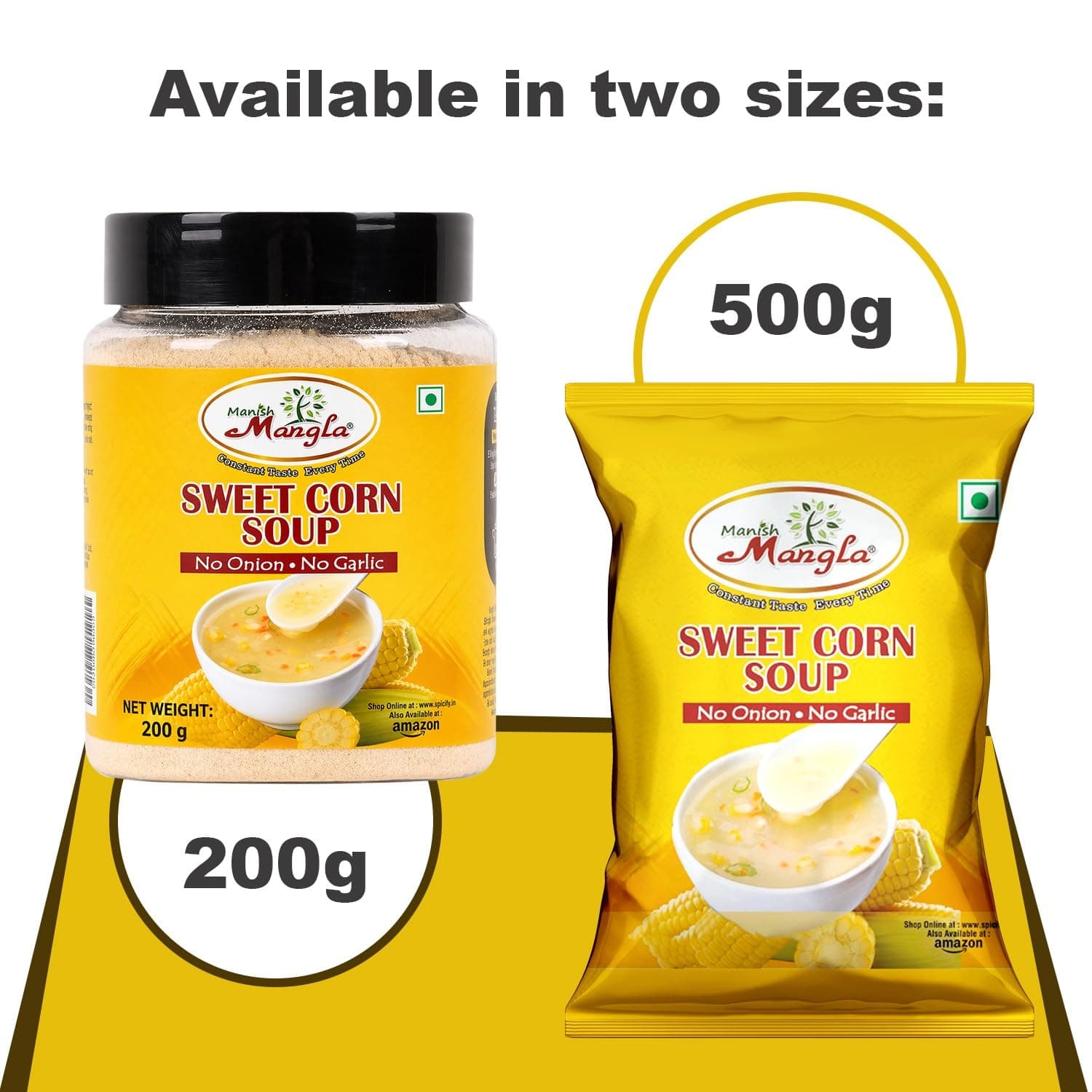 Manish Mangla Sweet Corn Soup Powder 500g – Instant Soup Mix, No Onion No Garlic, Quick & Easy Preparation, Rich Corn Flavor, 100% Vegetarian, Healthy Snack Option, Long Shelf Life — image 4
