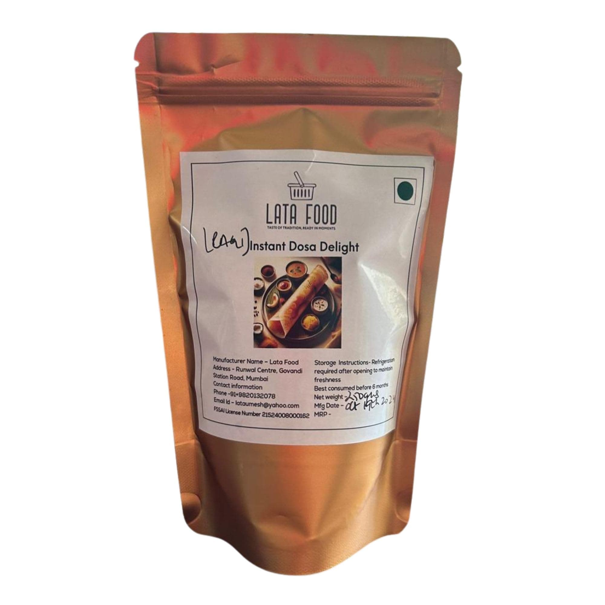 LATA FOODS Instant Dosa Mix | Ready-To-Make | No Onion No Garlic | No Preservatives | Gluten-Free | 250g — image 2