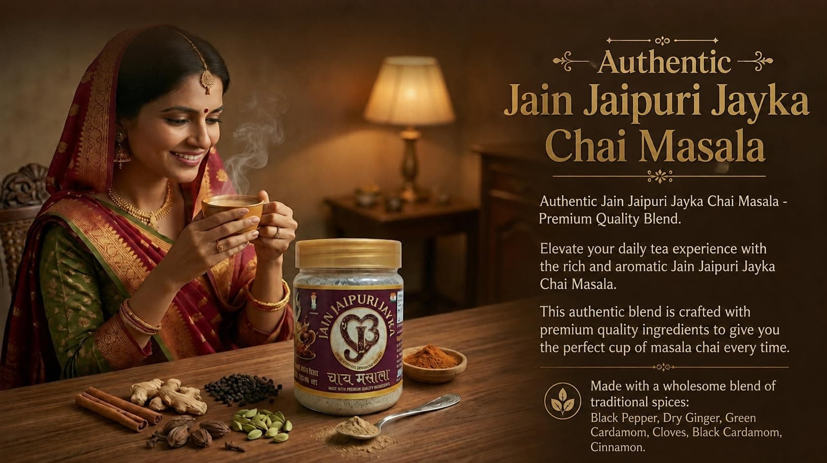Jain Jaipuri Jayka Premium Chai Masala | Authentic Indian Tea Spice Blend | Rich Aroma & Traditional Flavor — image 2