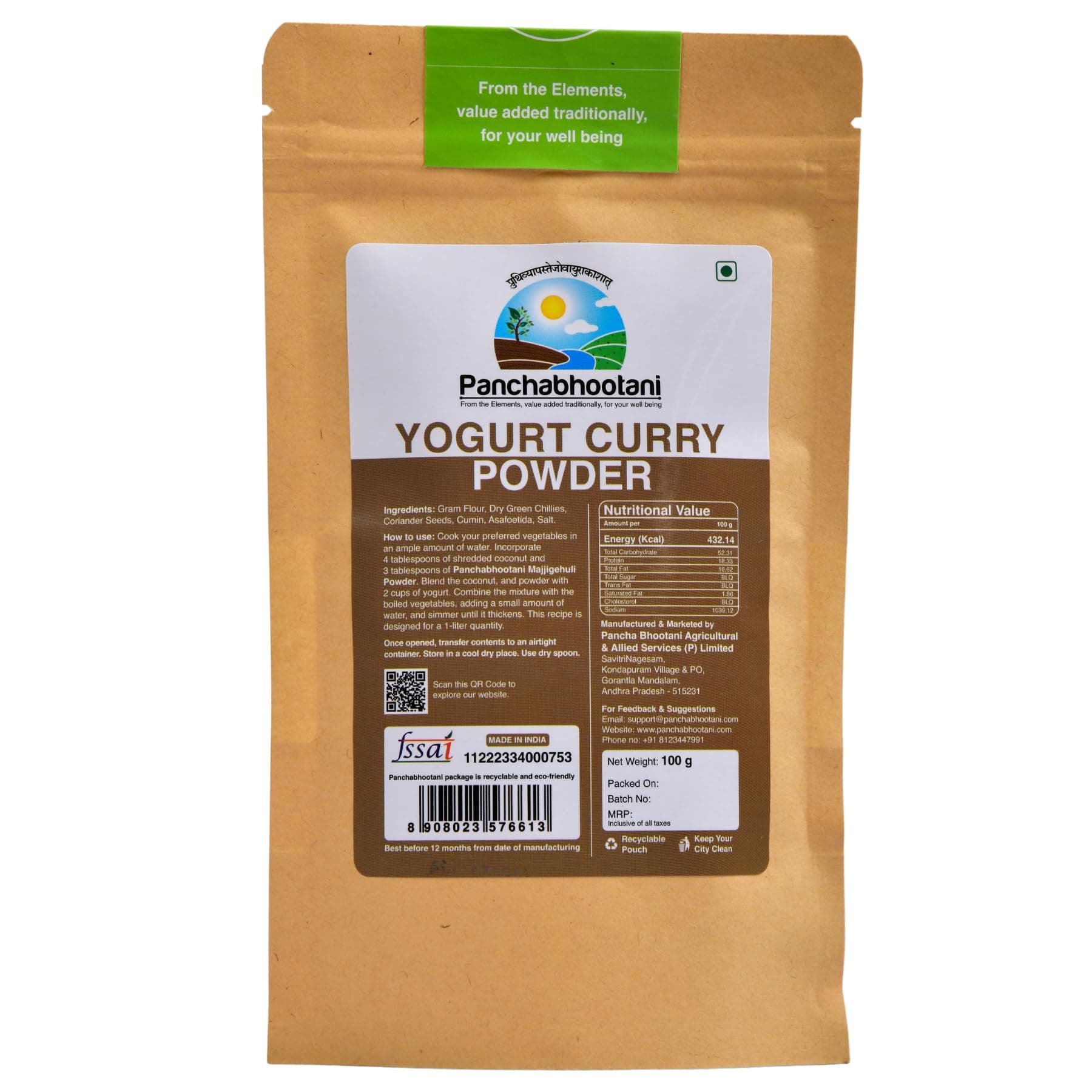 Panchabhootani Majjige Huli Powder 100g | South Indian Flavours , Quick and Satisfying Meal, Ready to Use, Ready Mix, Easy Receipe, Natural Ingredients Used , No Artificial Colour, Goodness of Spices — image 3