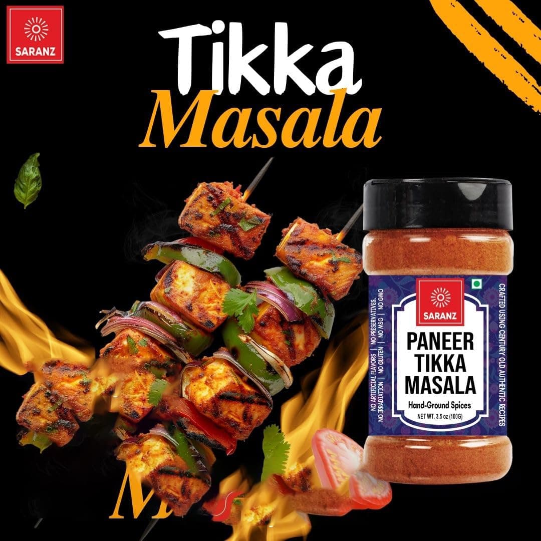 SARANZ Paneer Butter Jain & Paneer Tikka Jain Masala (Combo Pack) Instant Use | Spice Powders and Masalas | Artisanal Spices with Rich & Strong Flavour | 100 Gms Sprinkler Jar — image 3