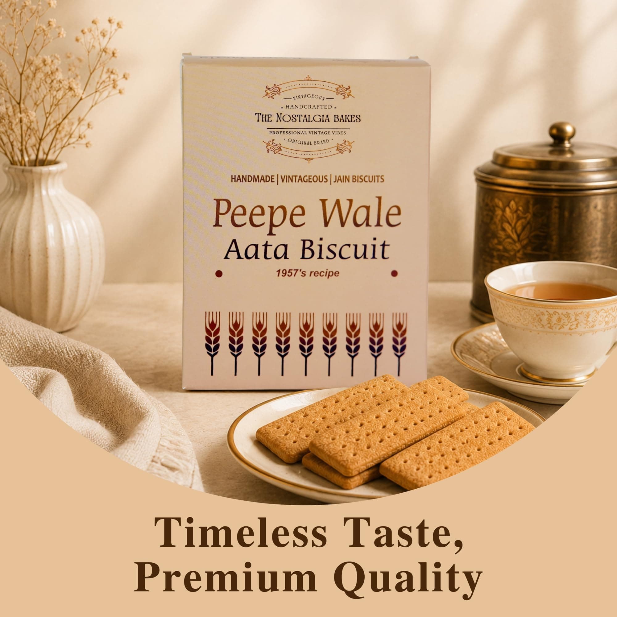 Amba Sugar Free Oats Almond (200g) & Peepe Wale Aata Biscuits (250g) Combo | Handmade Jain Biscuits | Premium Tea-Time Snacks — image 4