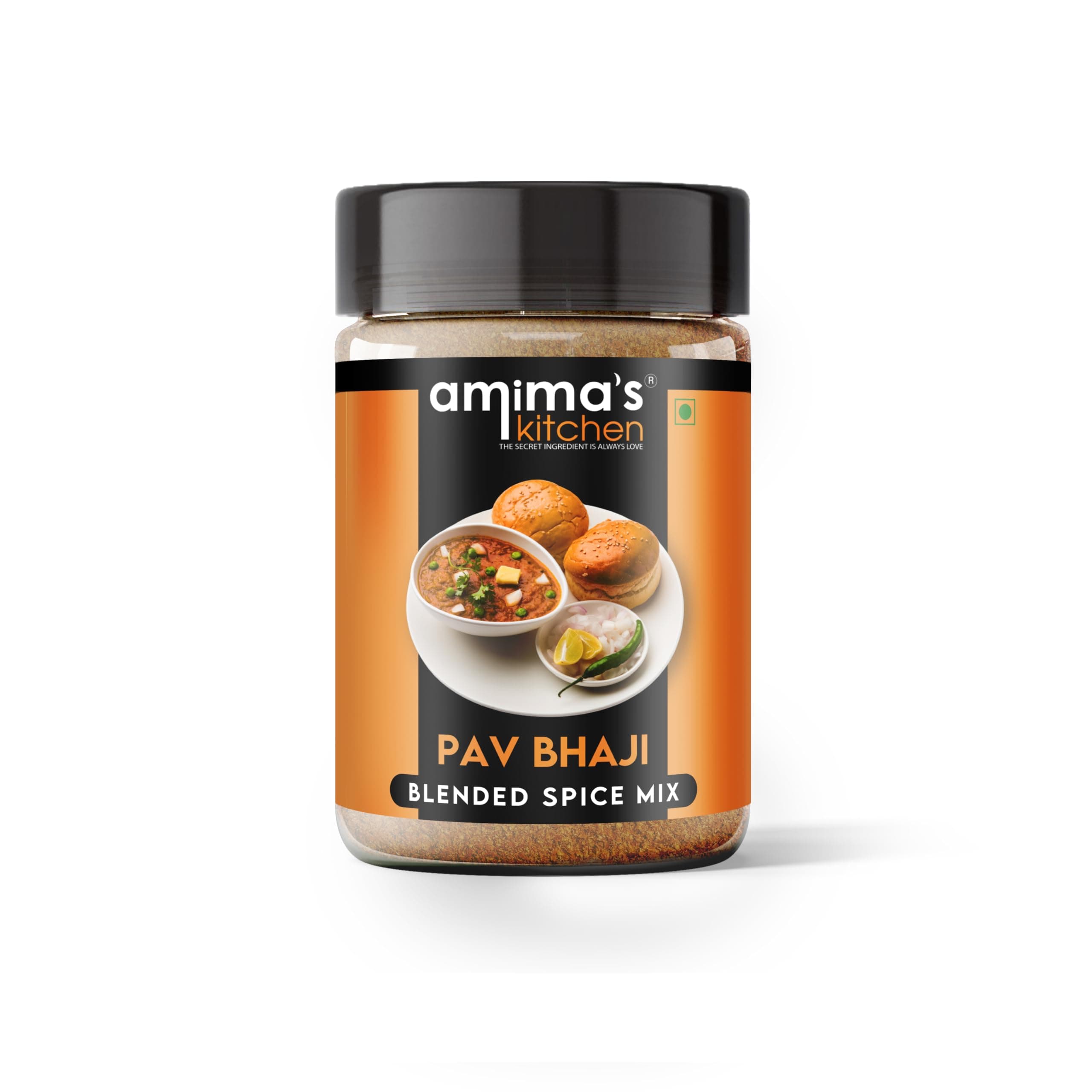 Amima's Kitchen Pav Bhaji Masala Powder (No Onion No Garlic) – 100 Grams | Blended Spice Mix | No Synthetic Flavour & Color | Ready Jain Spice Mix