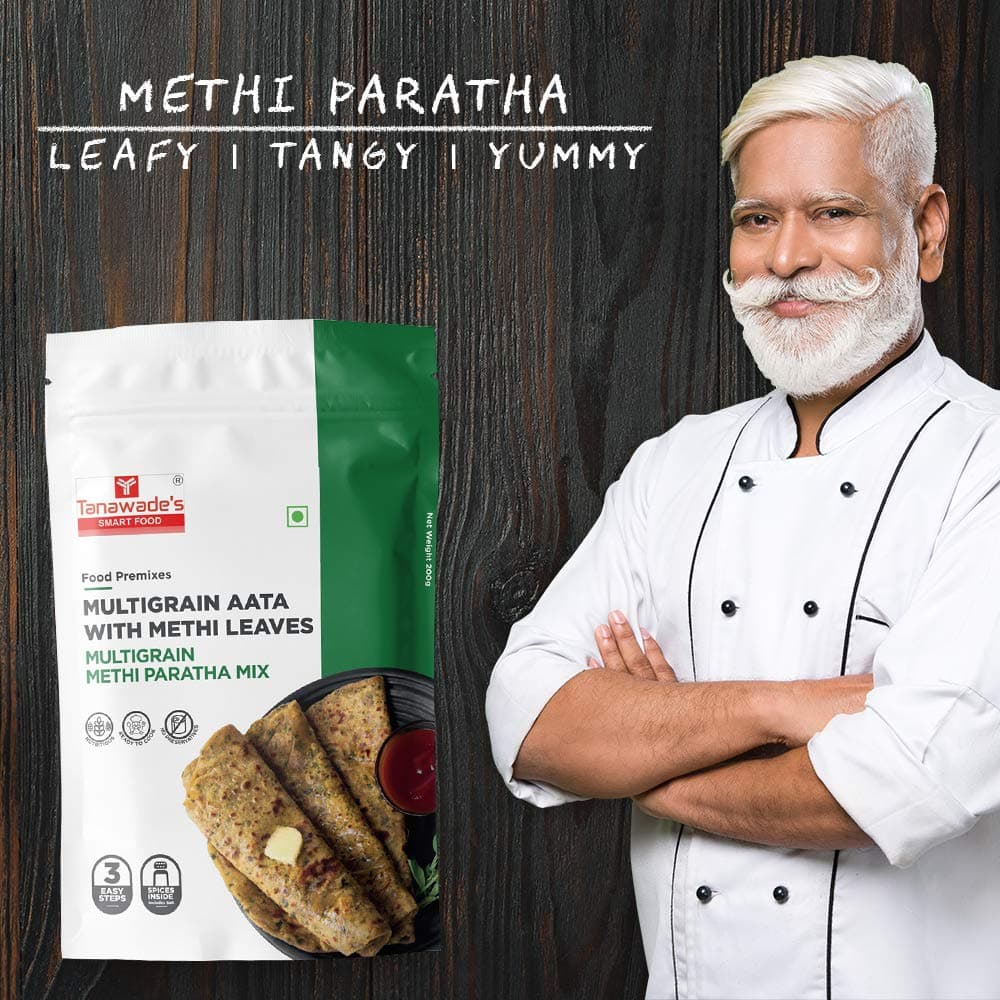 Tanawade’s Smart Food Instant Multigrain Methi Paratha Mix – Pack of 2 • Ready‑to‑Cook Fenugreek & Multigrain Flatbread • No Preservatives • Vegan‑Friendly • 5–7 min Prep — image 8