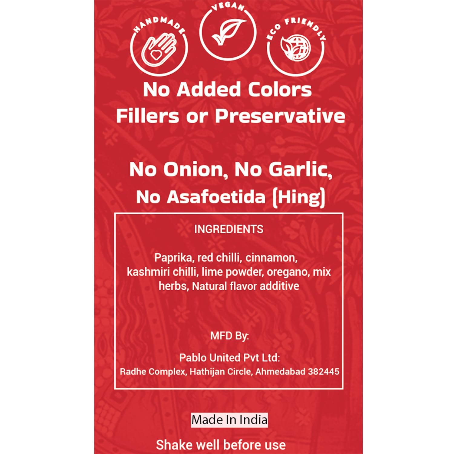 Ashwat Jain Peri Peri Sprinkler - No Onion No Garlic - For Multipurpose Seasoning - Fries, Sweet Corn, Makhana, Papad, Khichdi (90 gm) — image 4