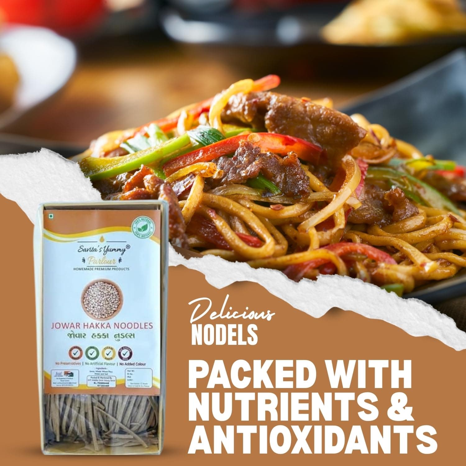 Savita's Yummy Jowar Hakka Noodles | Healthy Gluten-Free Millet Noodles | No Preservatives, No Artificial Flavour & Colour | 180g — image 3