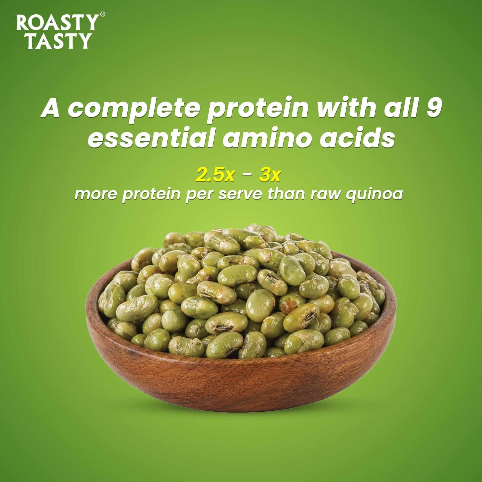 Roasty Tasty Roasted Edamame Beans Chatpata 125g | 12g Plant Protein Per Serve | High Protein Snack | Crunchy Roasted Beans | Low Calorie Healthy Snacks for Weight Loss | Healthy Namkeen | 4g Fibre Per Serve | Gluten Free Protein Snacks — image 4