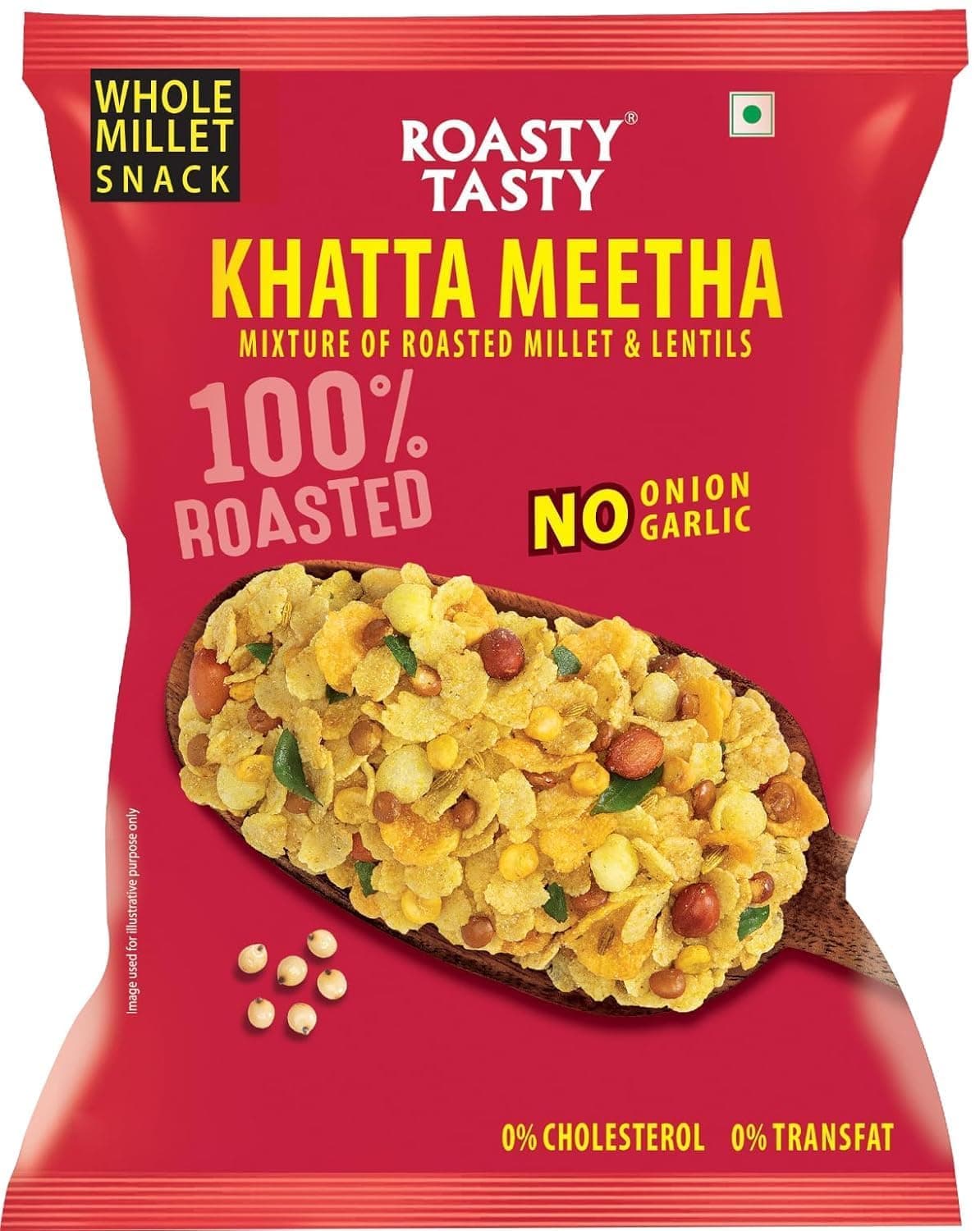 Roasty Tasty Khatta Meetha Roasted Millet Namkeen Snack 200g Pack of 2 | Oil-Free, Millet Snack For Kids | No Onion, No Garlic | Healthy Snacks — image 2
