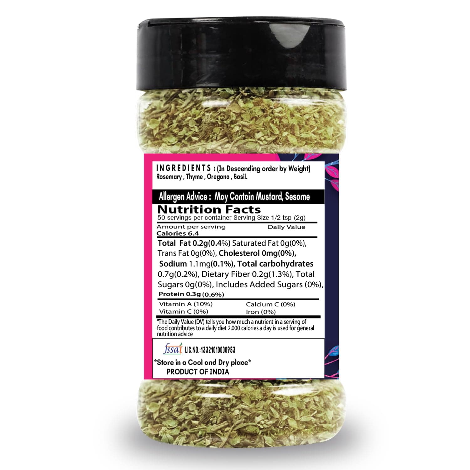 SARANZ Mixed Herbs Mix Jain Exotic Jain Seasoning Perfect for Snacks, Appetizers, Savouries, Entrees, Main Dishes Aromatic and Flavoured Vegan, Dairy Free and Gluten Free Seasonings-100 Grams(SJ) — image 2