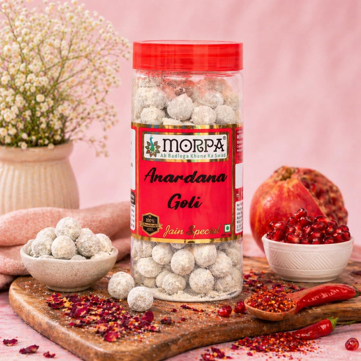Morpa Anardana Goli Jain Special | Tangy Digestive Candy & Mouth Freshener | Traditional Anardana Pachak Goli | Refreshing After Meal Treat | Hygienically Packed, 100% Veg — image 2