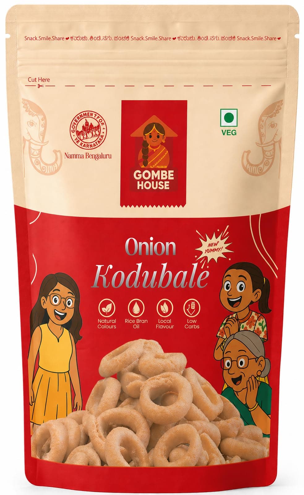 Gombe House Kodubale & Madras Mixture 120g Each (Pack of 2, 240g Total) Crispy South Indian Namkeen Snack Combo Traditional Tea Time Snack Vegan No Preservatives Homemade Taste Ready to Eat — image 5
