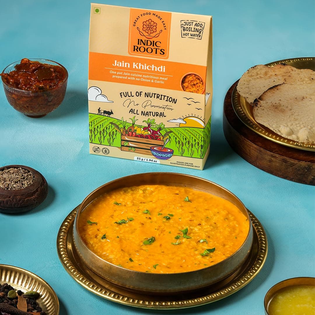 Indic Roots Jain Khichdi, Instant Food, Healthy Food, Ready To Eat Full Meal, No MSG, No Preservatives, 55 Gm (Pack of 4) — image 5