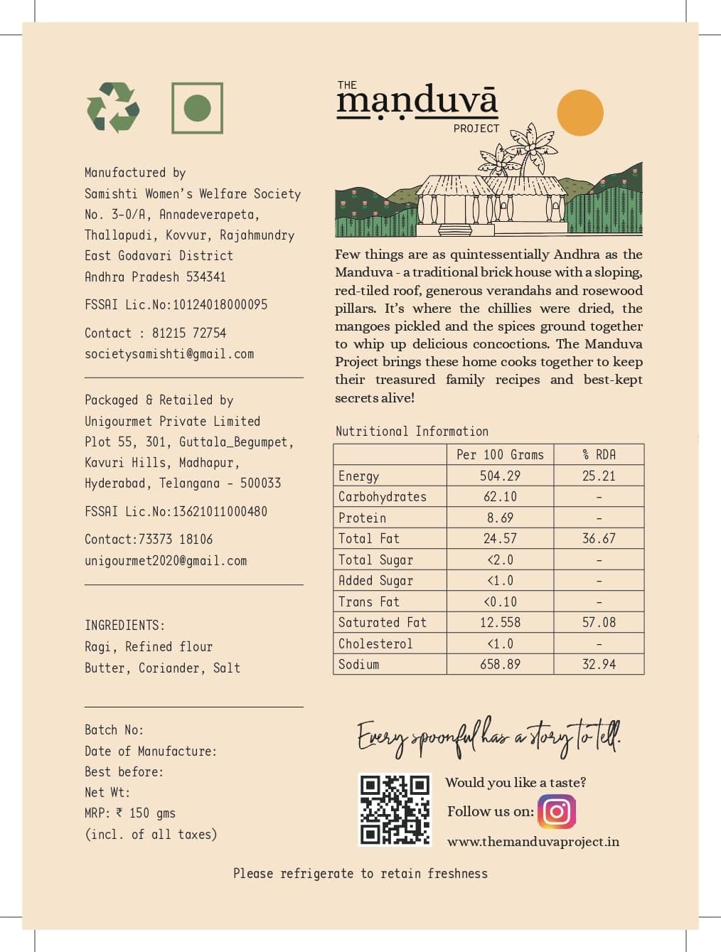 The Manduva Project Millet Rings 150g | Jain No Onion No Garlic | Crispy Ragi Millet Snack | Handmade & Gluten-Free | Traditional Millet Rings | No Preservatives — image 2