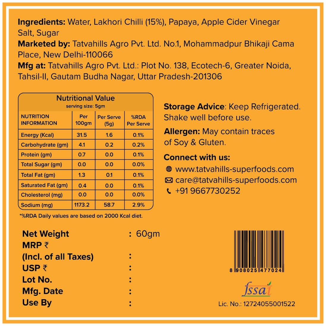 TatvaHills Superfoods Fermented Lakhori Chilli Sauce | Hot & Spicy | Himalayan Aged Chillies | No Preservatives | Perfect for Noodles, Momos, Pizza & Dips | 60g — image 6