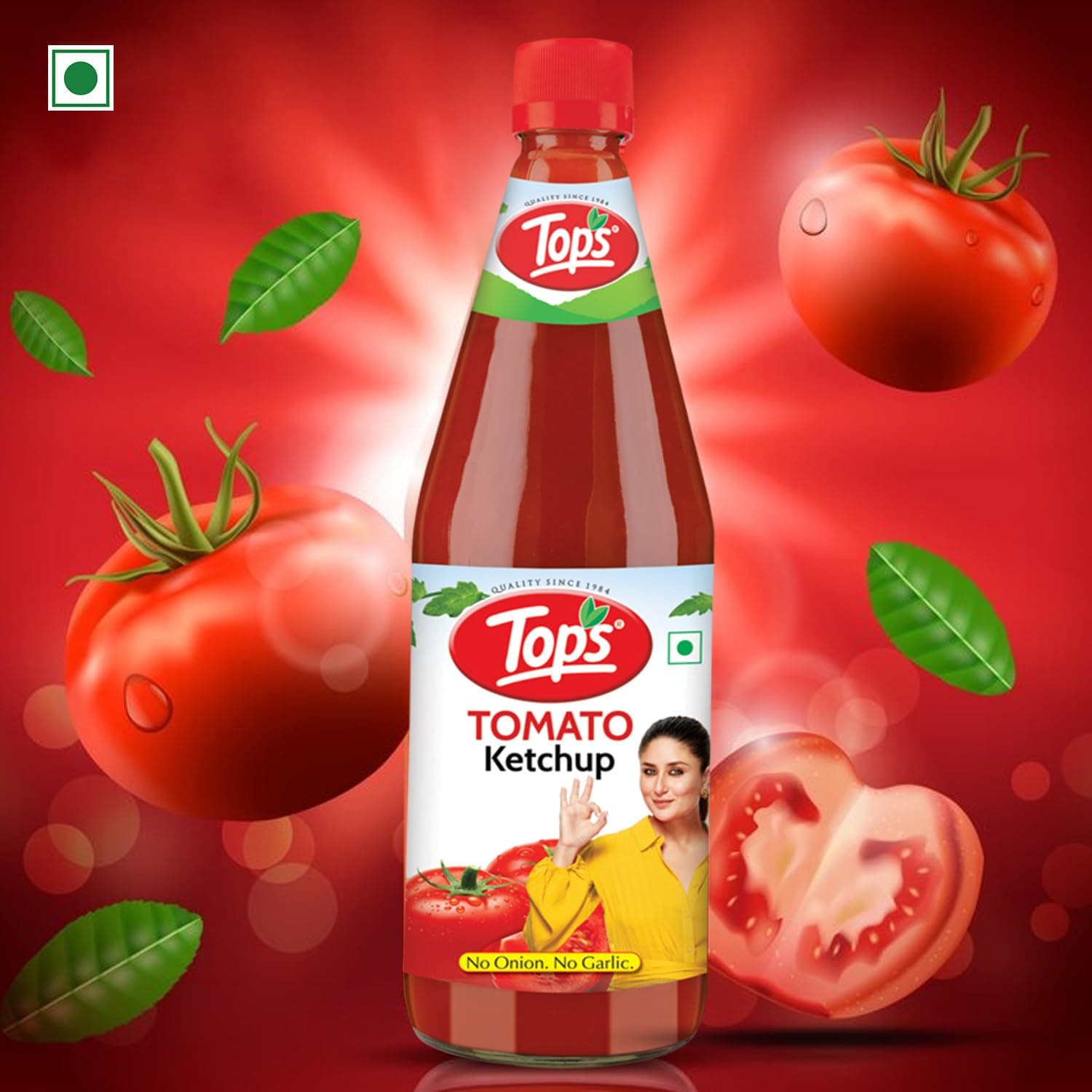 TOPS Tomato Ketchup No Onion No Garlic - 1 Kg Glass Bottle | Made with the goodness of juicy hand-picked Tomatoes | No Added Colour & Flavour — image 4