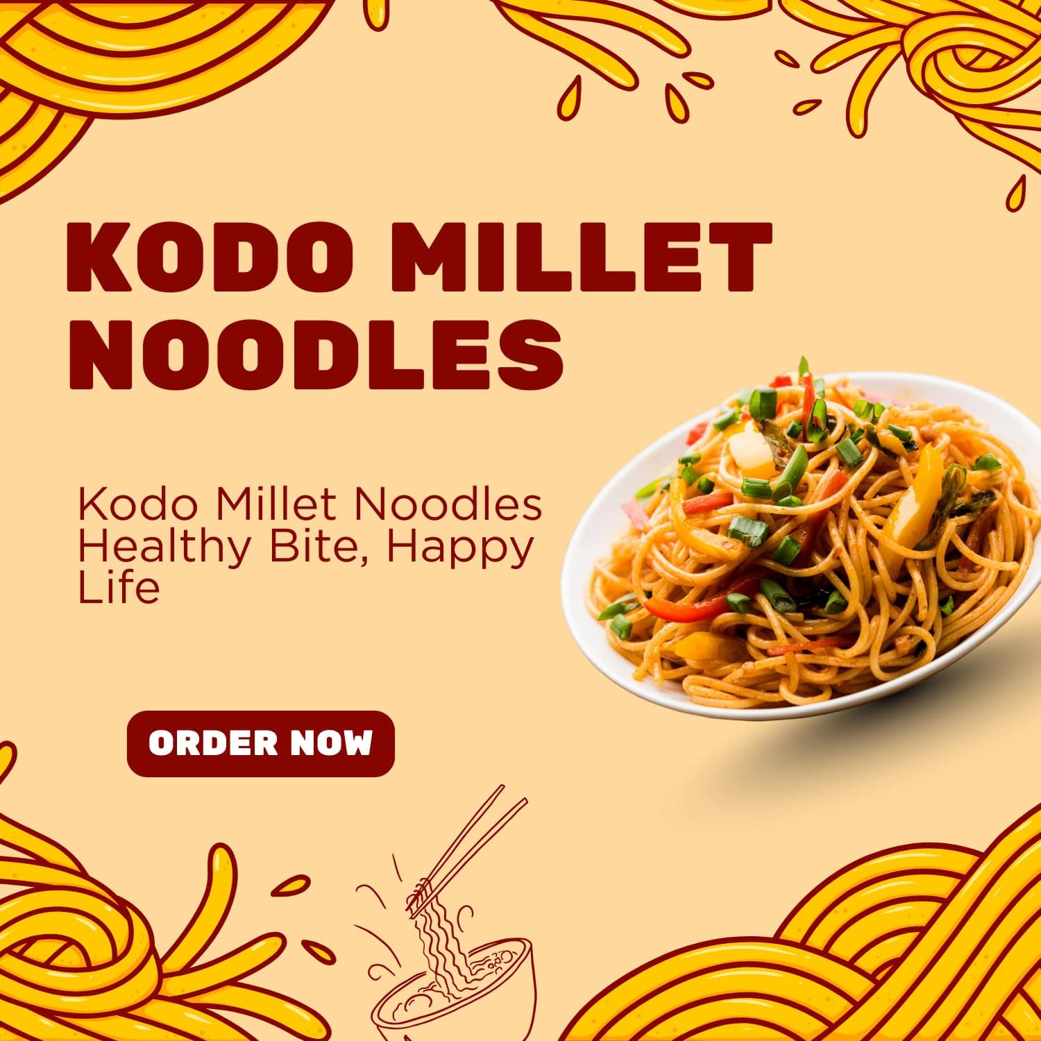 Millet Mania Kodo Millet Noodles | Nutrient-Packed, Gluten-Friendly & High-Fiber Instant Noodles with Traditional Taste | Healthy, Quick-Cooking Snack for Kids, Adults & Seniors | 210g (Pack of 1) — image 5