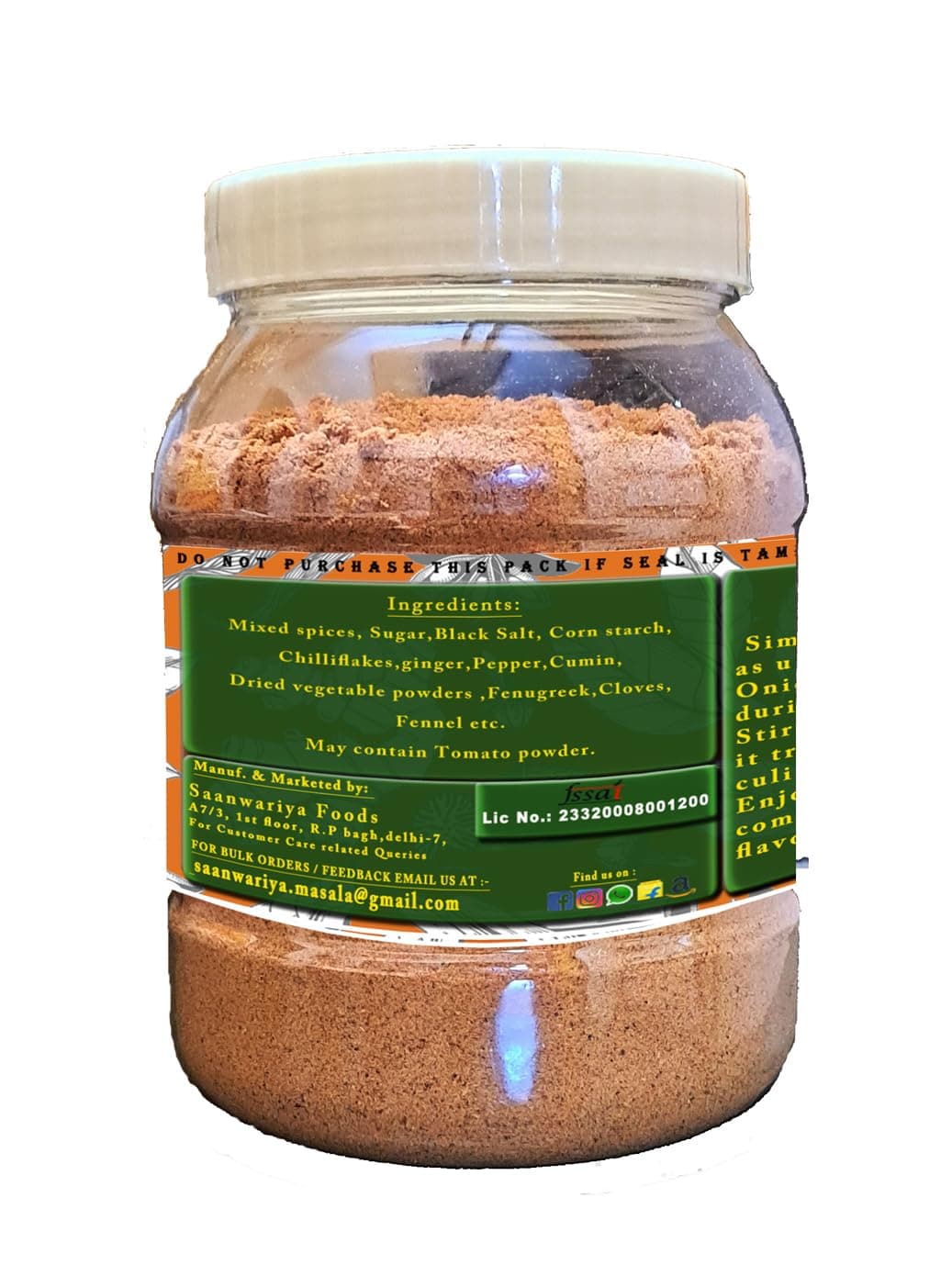 Pure Blends Jain Noodles Masala | All-in-One Masala | Without Onion & Garlic (500gm)