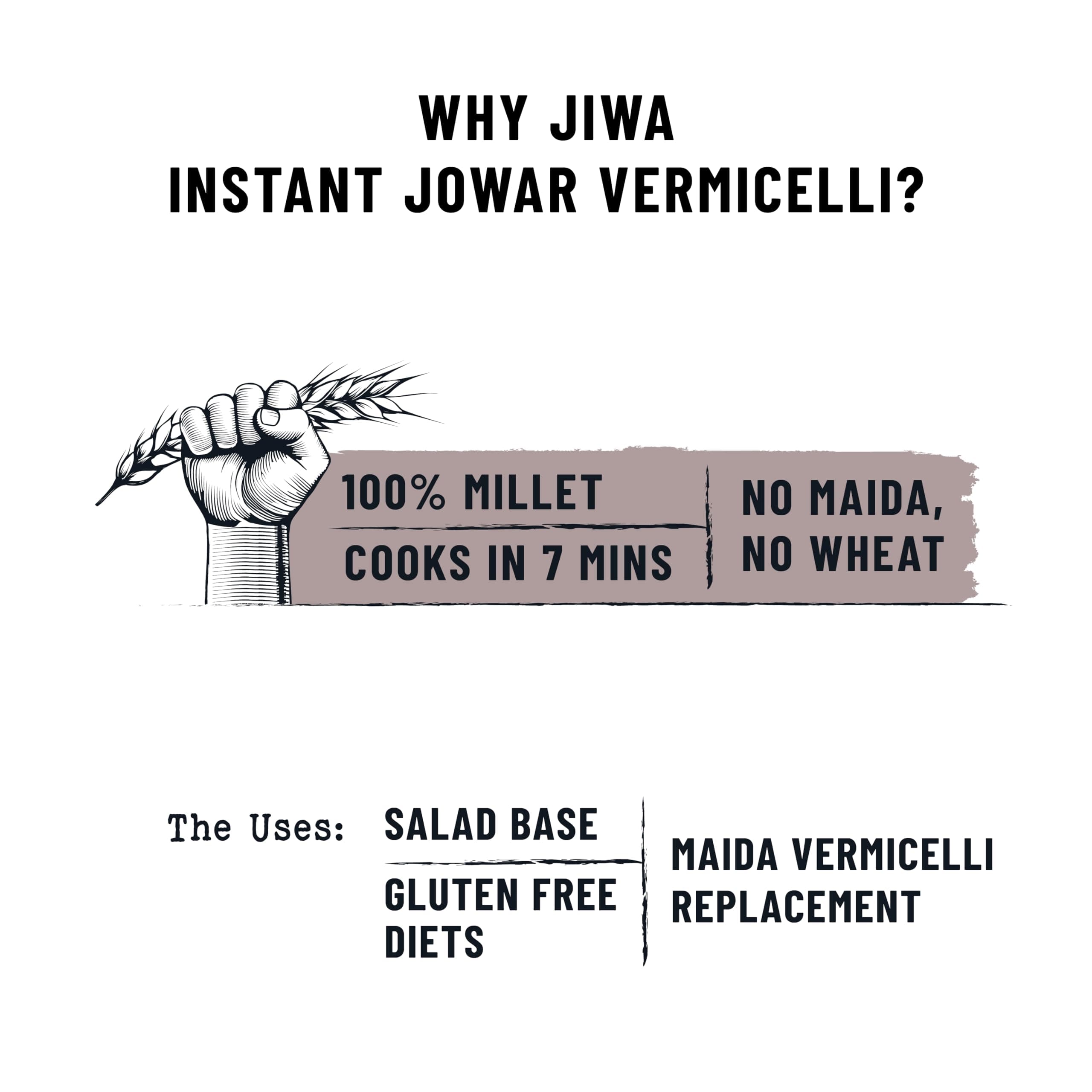 Jiwa Instant Jowar Vermicelli | 200 G | Cooks in 7 Minutes | Ready to Cook | 100% Millet | No Maida, No Atta | Gluten Free — image 4