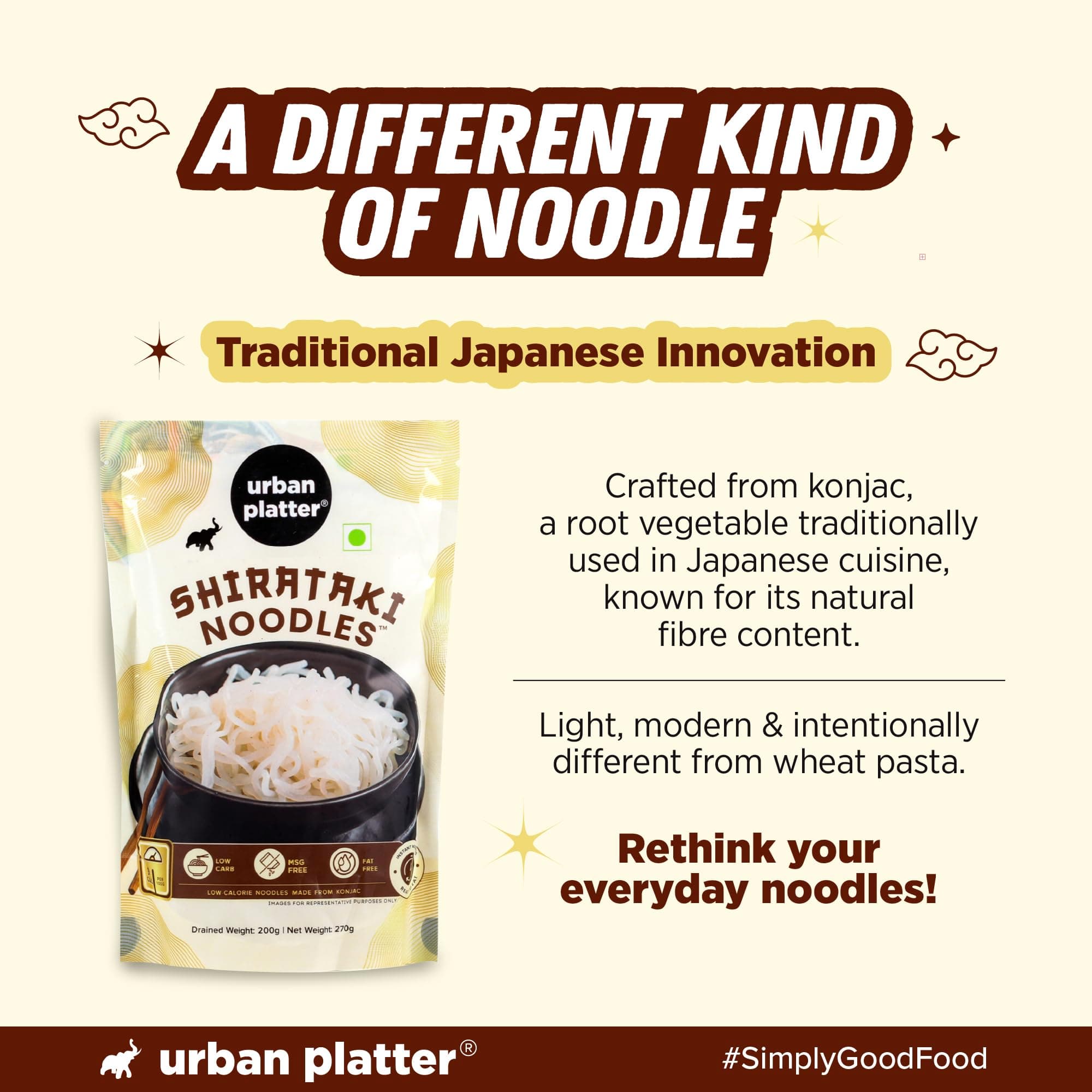 Urban Platter Shirataki Konjac Noodles, 270g, Pack of 3 (Fat-Free, Gluten-Free, Low Carb, Ready to Use) — image 5