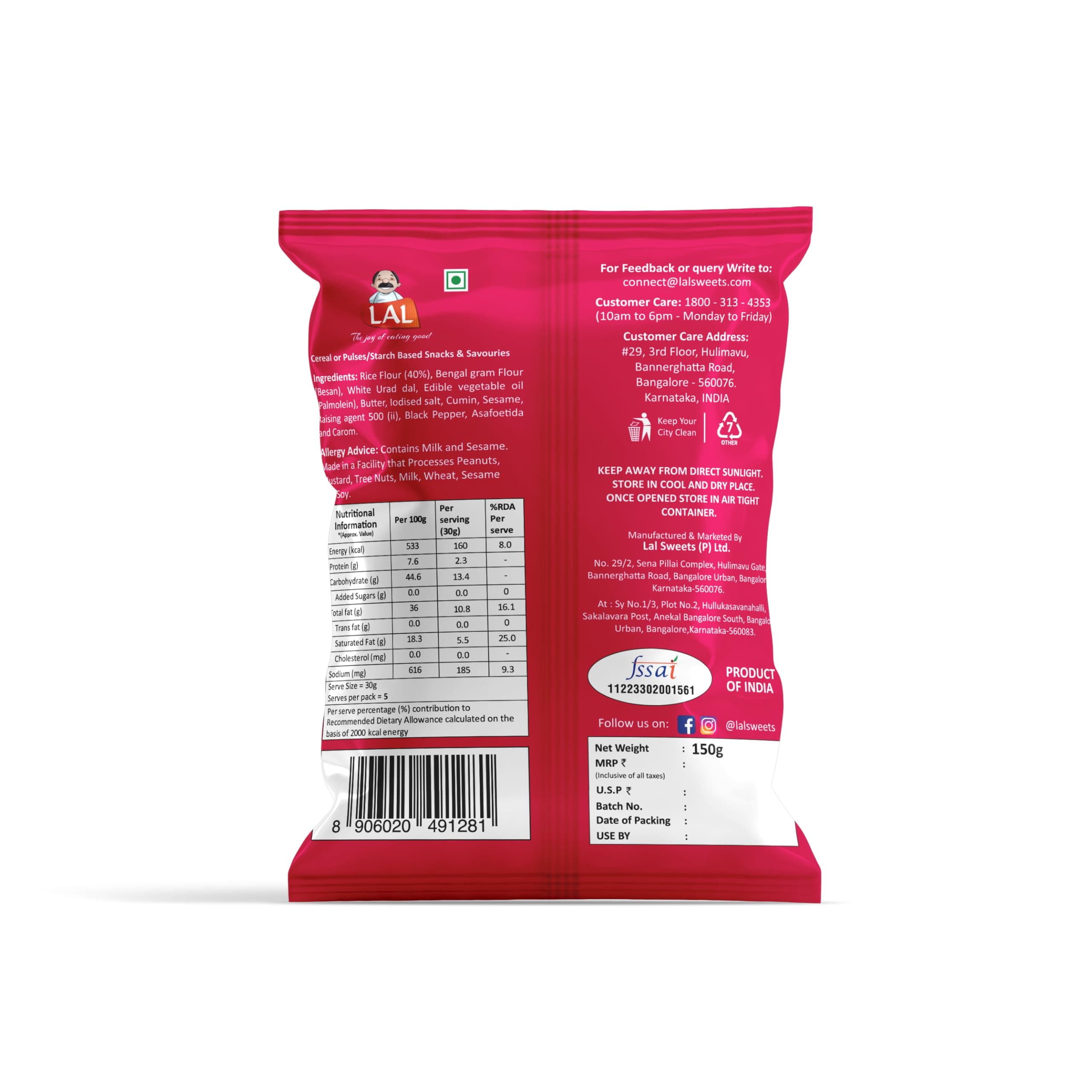 Lal Butter Murukku 150g | No Preservatives | No Onion No Garlic | Rich Butter Flavor | Tasty & Crispy Snack | Perfect Tea Time Savory — image 4
