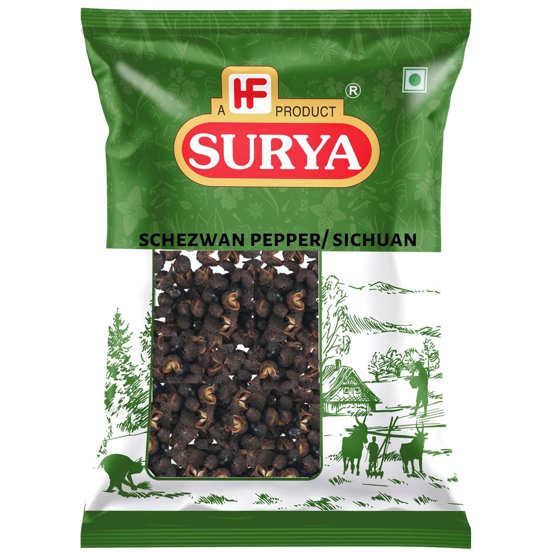 HF, Surya Sichuan Schezwan Pepper 500 Grams Sichwan Peppercorns Natural Pure Herb for Chinese and Indian Cooking
