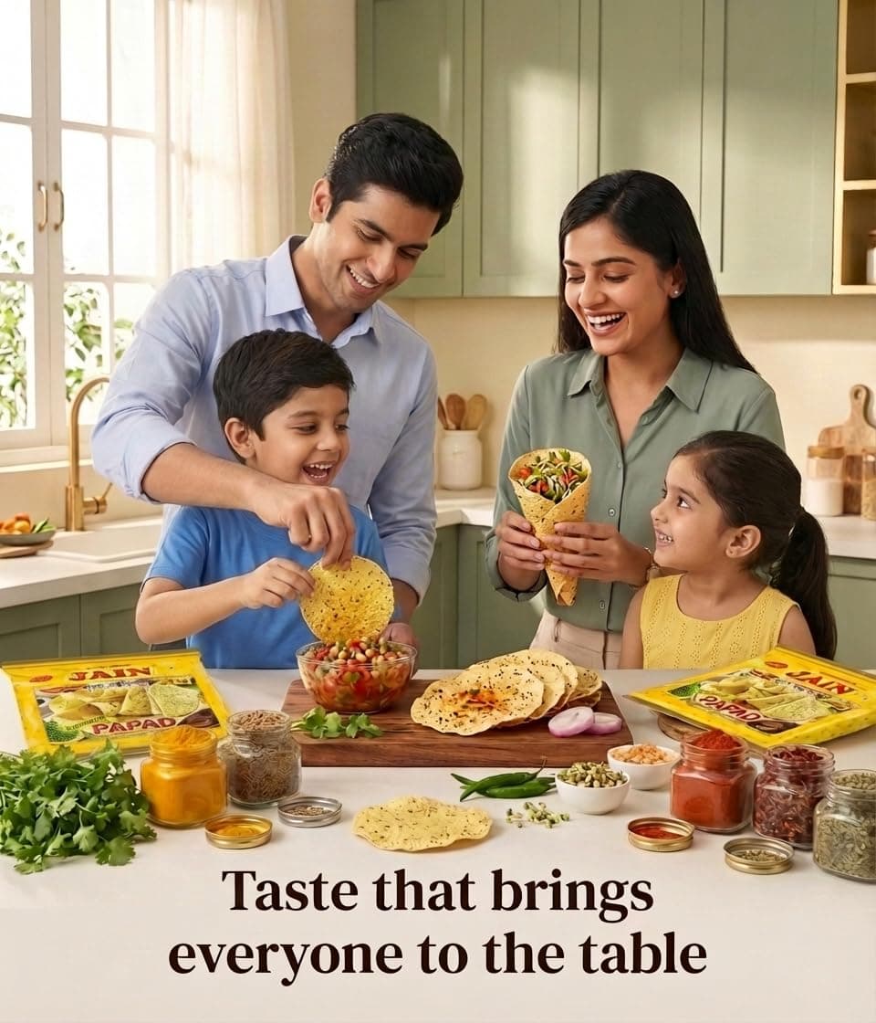 JAIN Papad Moong Dal Special, Strong Masala, 400g, Papad Size-10 Inches, Handmade, Zipper Packing, No Preservatives, Contains 22-24 Papads Per Pack — image 5