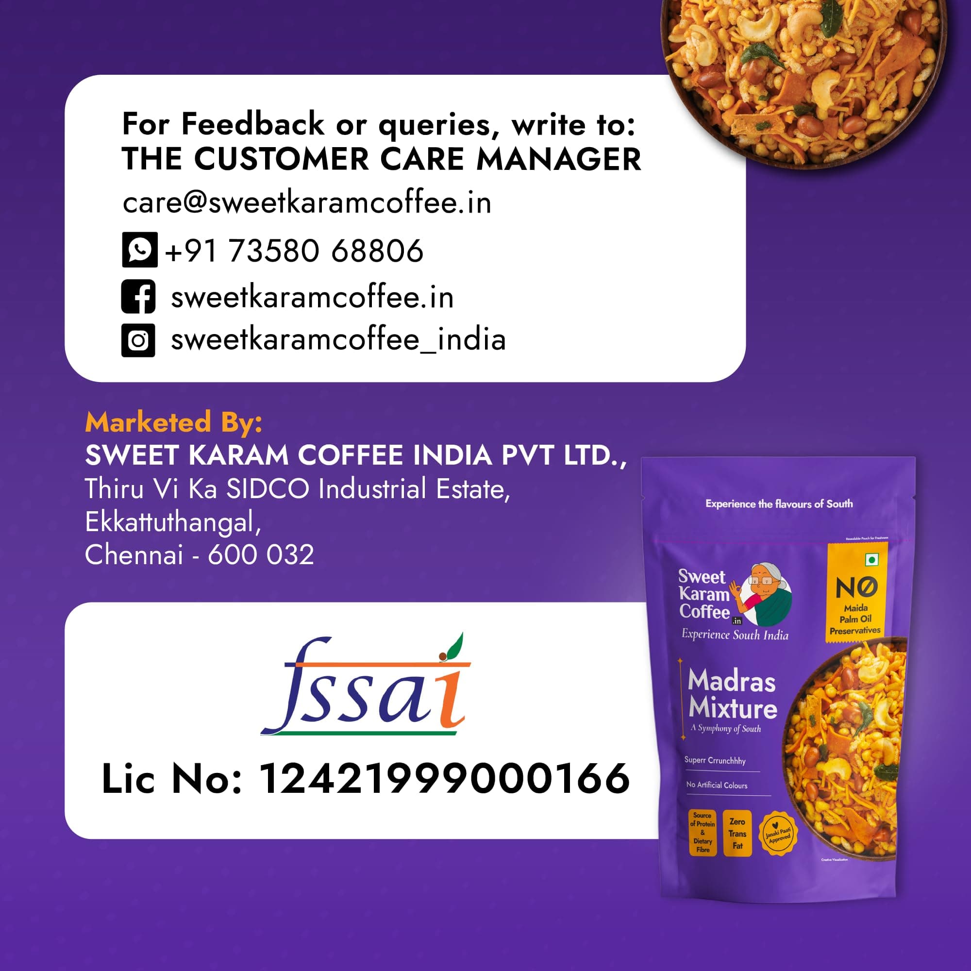 Sweet Karam Coffee Special Madras Mixture – 200grams | No Palm Oil or Preservatives | Authentic South Indian Namkeen Snack | Crispy & Fresh Homemade Taste | Perfect Tea-Time Savory — image 7