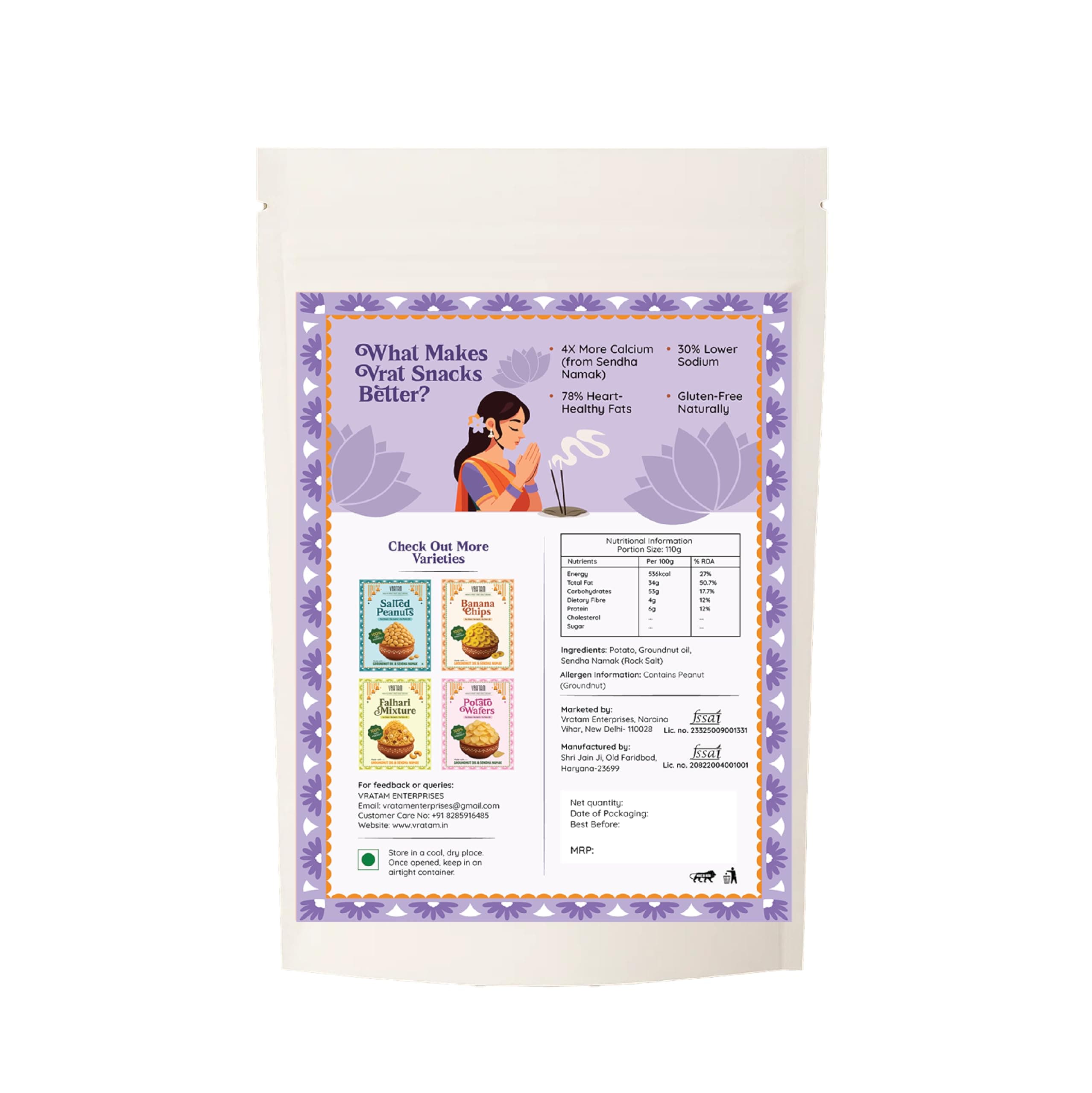 Vratam Aloo Lacha | Healthy Namkeen Aloo Bhujia for Diet | No Onion No Garlic No Palm Oil | Homemade Tasty Snacks made in Groundnut Oil | Guilt Free Snacks Jain Friendly | 110G (pack of 1) — image 3