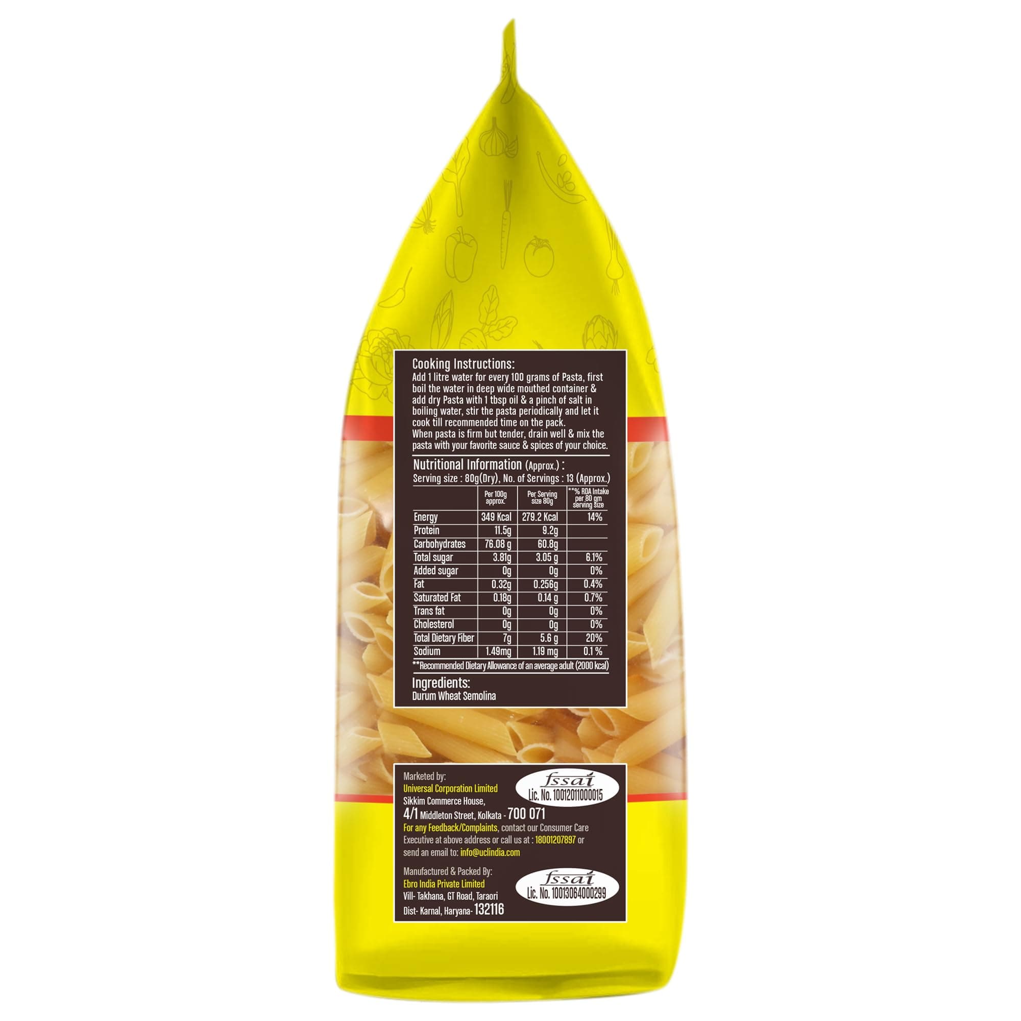 DiSano Penne Pasta 1kg, Healthy Pasta, Made with 100% Durum Wheat Semolina, 100% Suji, No Maida, Source of Protein & Fibre, Non-Sticky — image 3