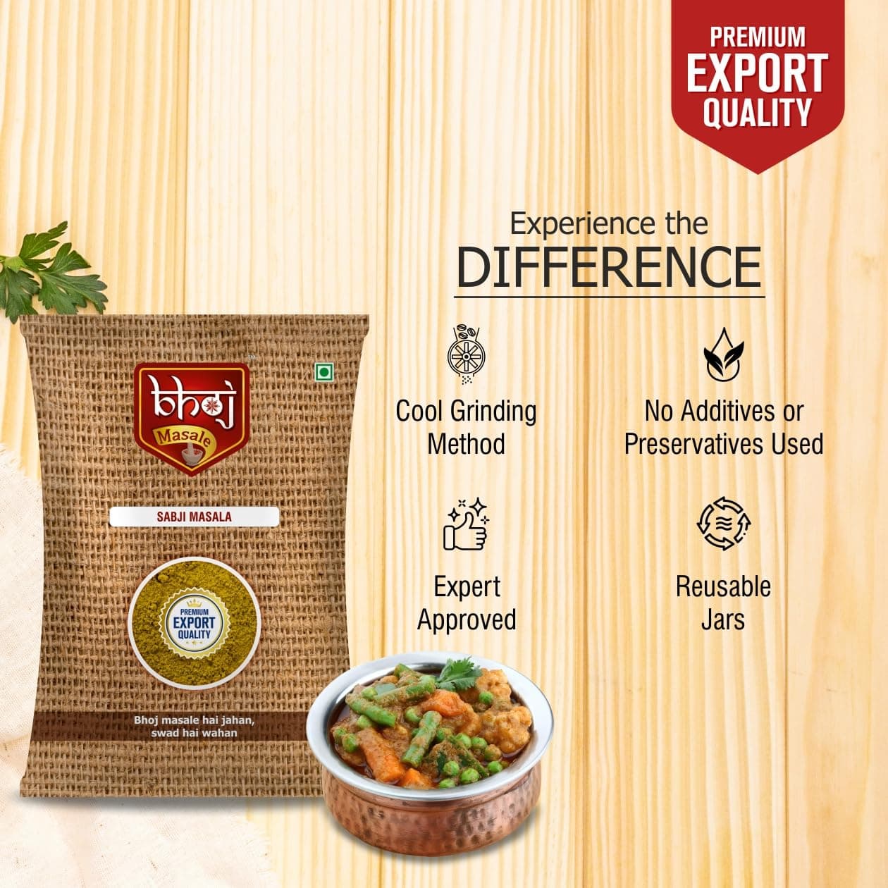 Bhoj Masale Sabji Masala Powder 100GM | Spices with Natural Ingredients For Healthy and Delicious Cooking. No Colour, No Preservatives, No Onion & No Garlic (Jain Masala) — image 4