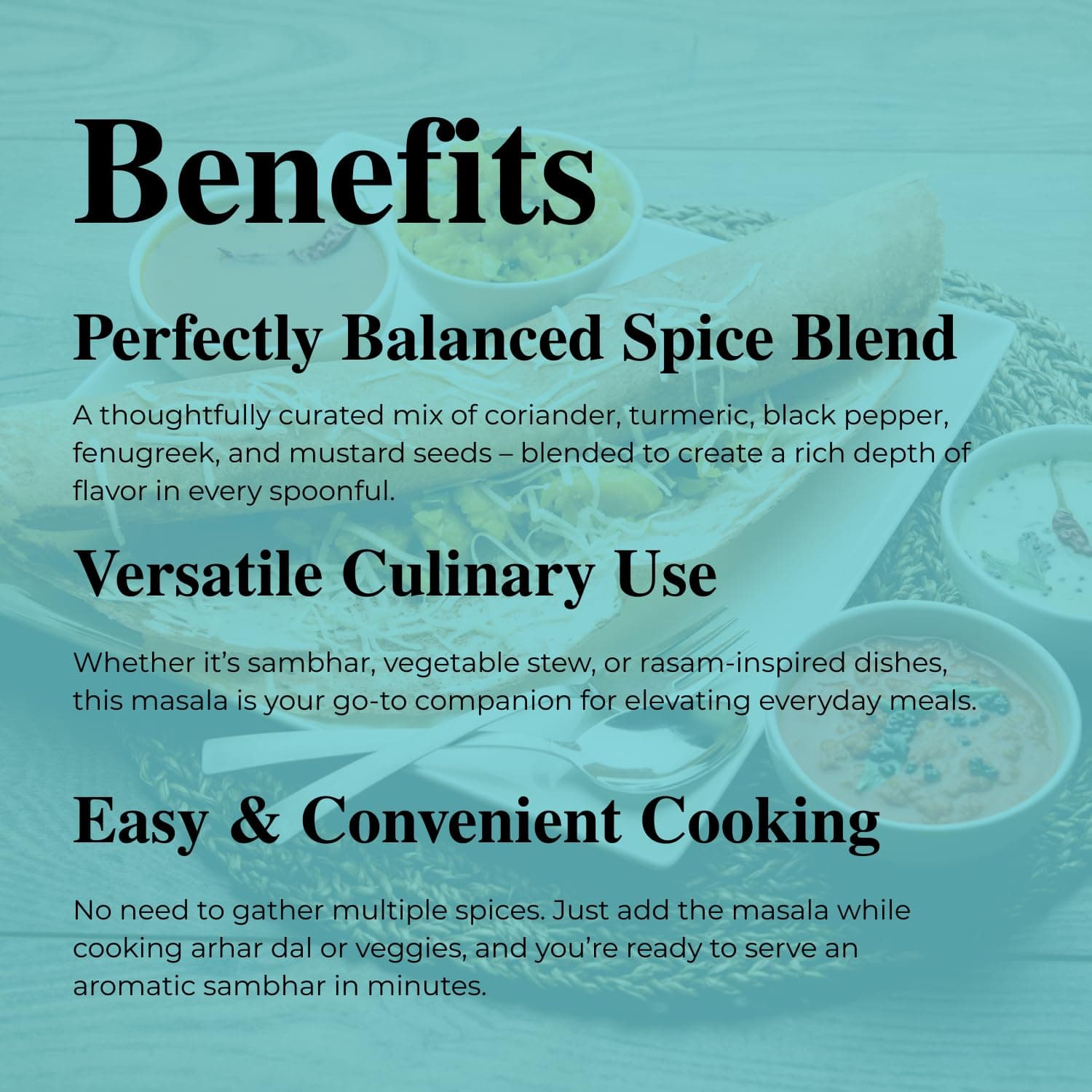 SAPTRISHI Sambhar Masala 50g | Authentic South Indian Spice Blend | Ideal for Sambar, Rasam & Vegetable Stews | No Onion, No Garlic | 100% Natural Ingredients — image 4