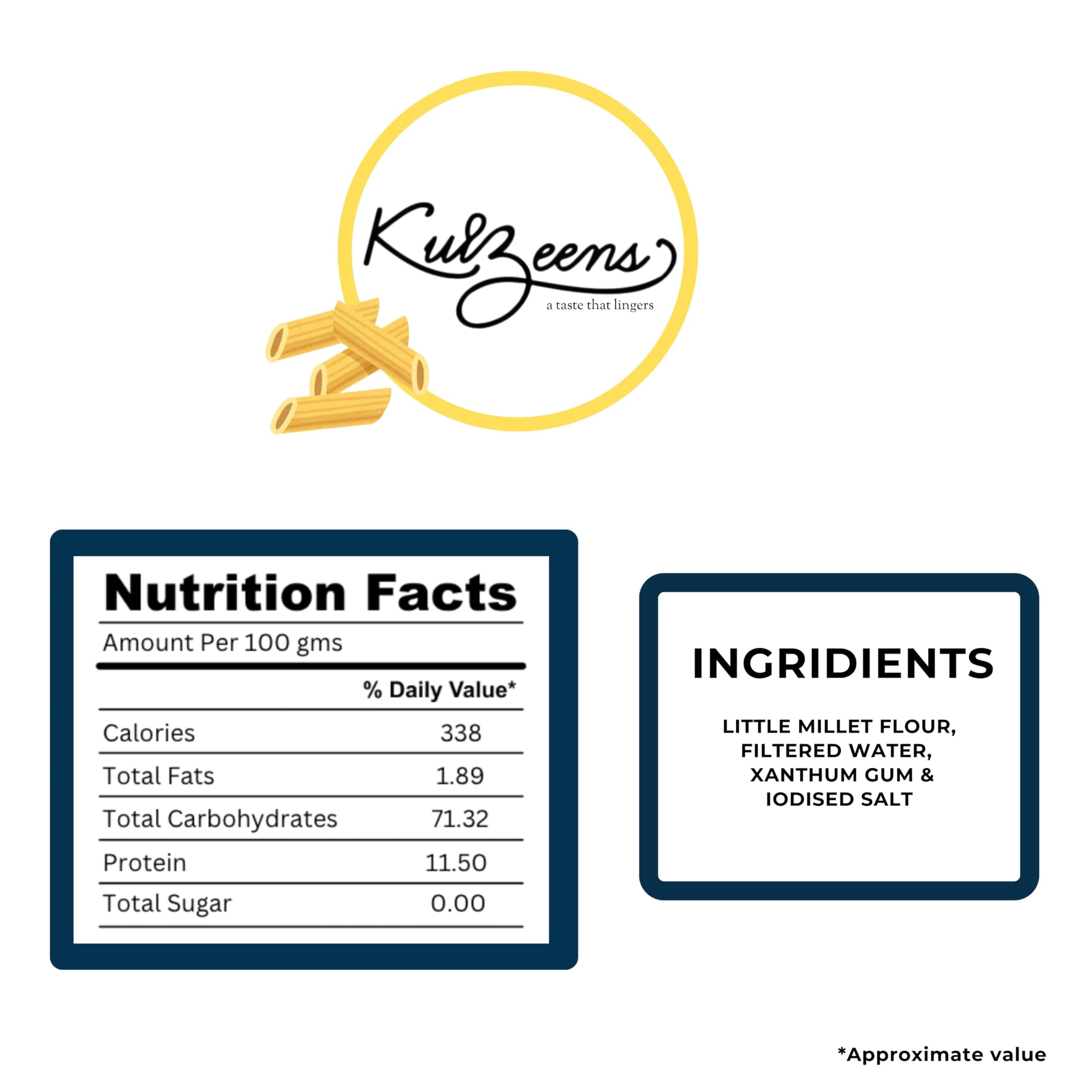 Millet Me by Kuizeens Little Millet Pasta - 230g ( Pack Of 2 ) | No Maida | High Fiber Vegan Pasta |Protein & Fiber-Rich | Gluten-Free Delight | low-carb diets | Easy-to-Make | No MSG | No Preservatives|Jain | No Onion & Garlic — image 3
