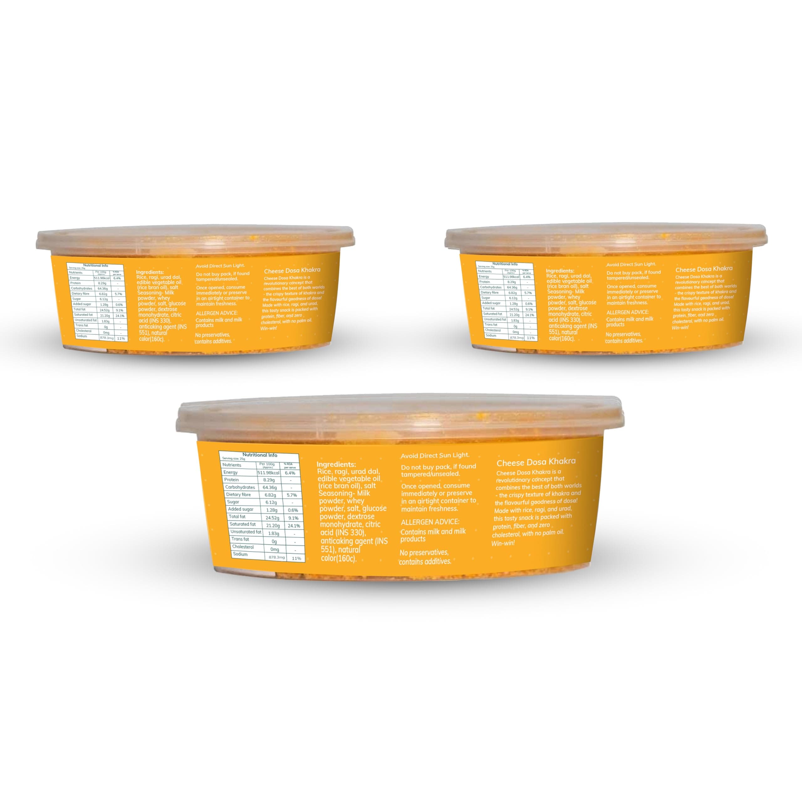 Snackible Cheese Dosa Khakra (Pack of 3) - 100gm | Healthy Snack | Millet Snack| No Palm Oil | High Fibre | Zero Transfat | Zero Cholestrol | Healthy Khakra — image 6