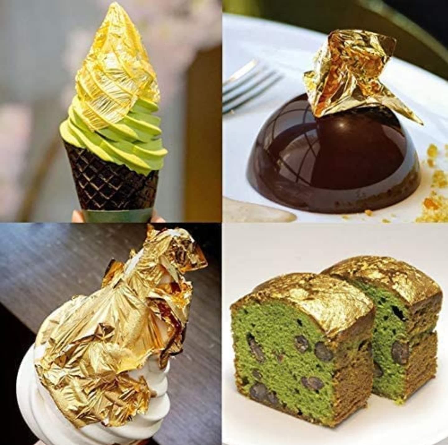 FGLC gold leaf 24k Edible pure gold leaves 6×4 king size 2pc gold vark for sweets,cake decoration,ice cream,serums,ayurvedic madicine,royals foods,Jain temple,face facial spa,nails, — image 2