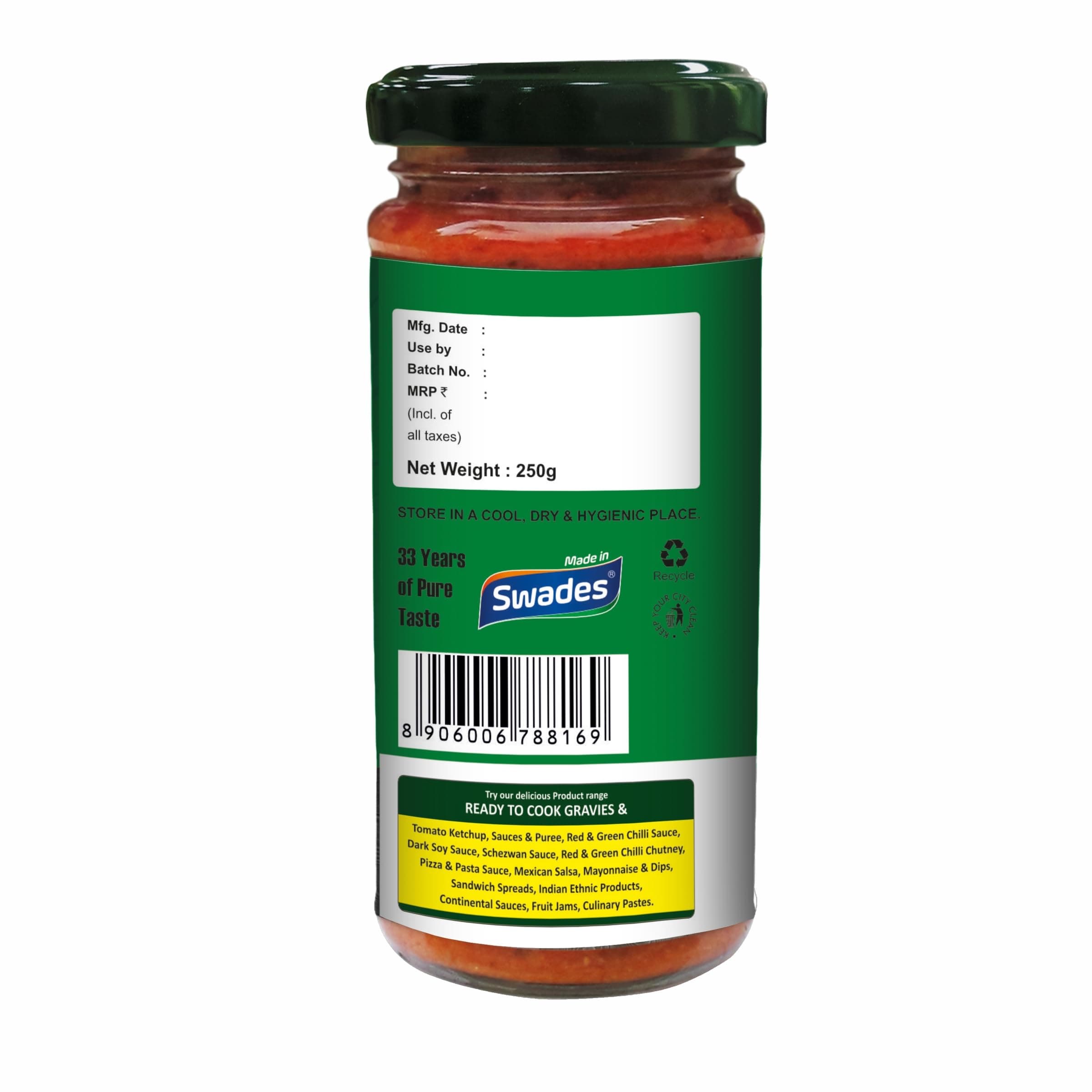 Surabhi Jain Pizza Pasta Sauce 250g Glass Bottle | Pack of 1 | No Onion No Garlic — image 4