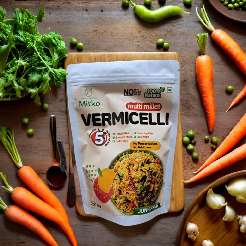 Mitko Vermicelli | Multi Millet Healthy Vermicelli | No Maida | High Fibre | High Protein | Ready in 10 Minutes (2 × 200 g) — image 2
