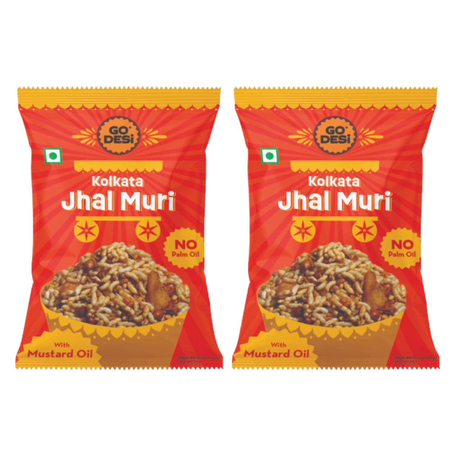GO DESi Kolkata Jhalmuri Bhel, No Palm oil 100 grams pack of 2 — image 2