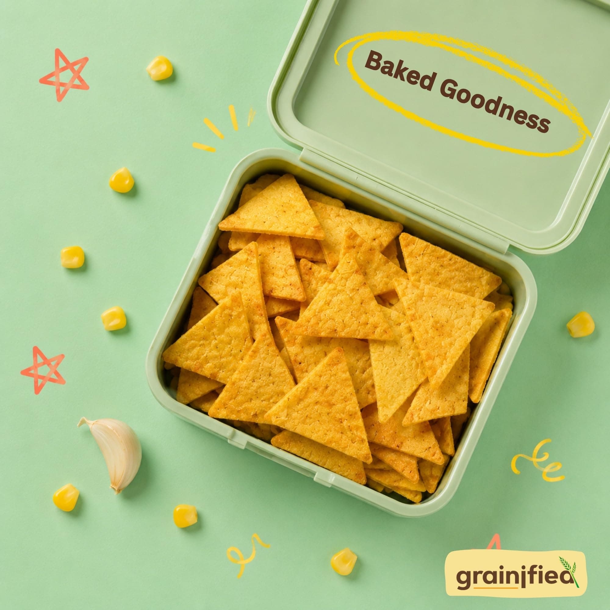 Grainified Baked Corn Crackers | Baked Not Fried | No Added Oil | No Preservatives | 120g — image 3