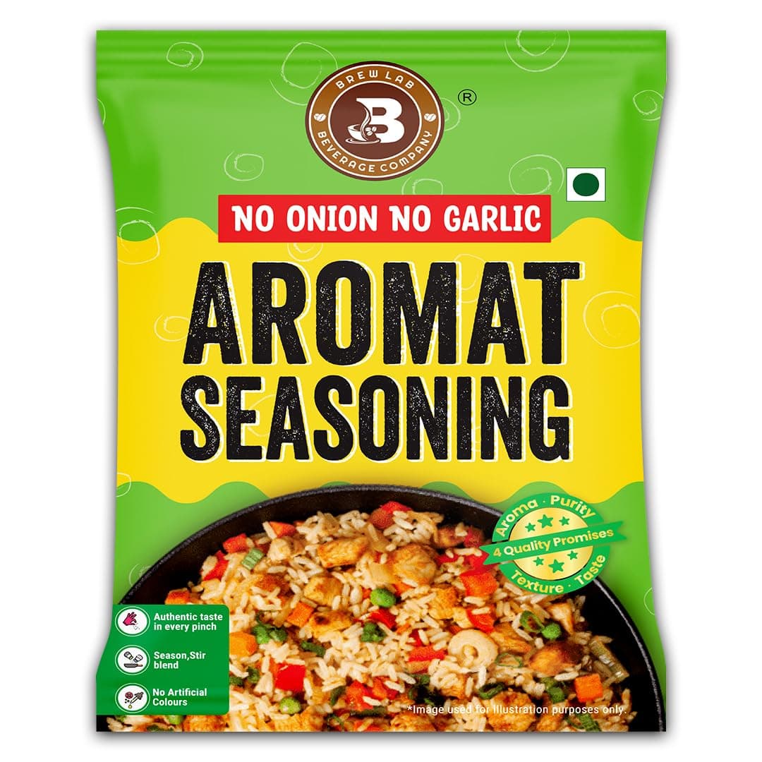 Brew Lab No Onion No Garlic Aromat Seasoning | All-Purpose Seasoning | Perfect Jain Seasoning for Chinese, Indian & Continental Dishes | 1kg