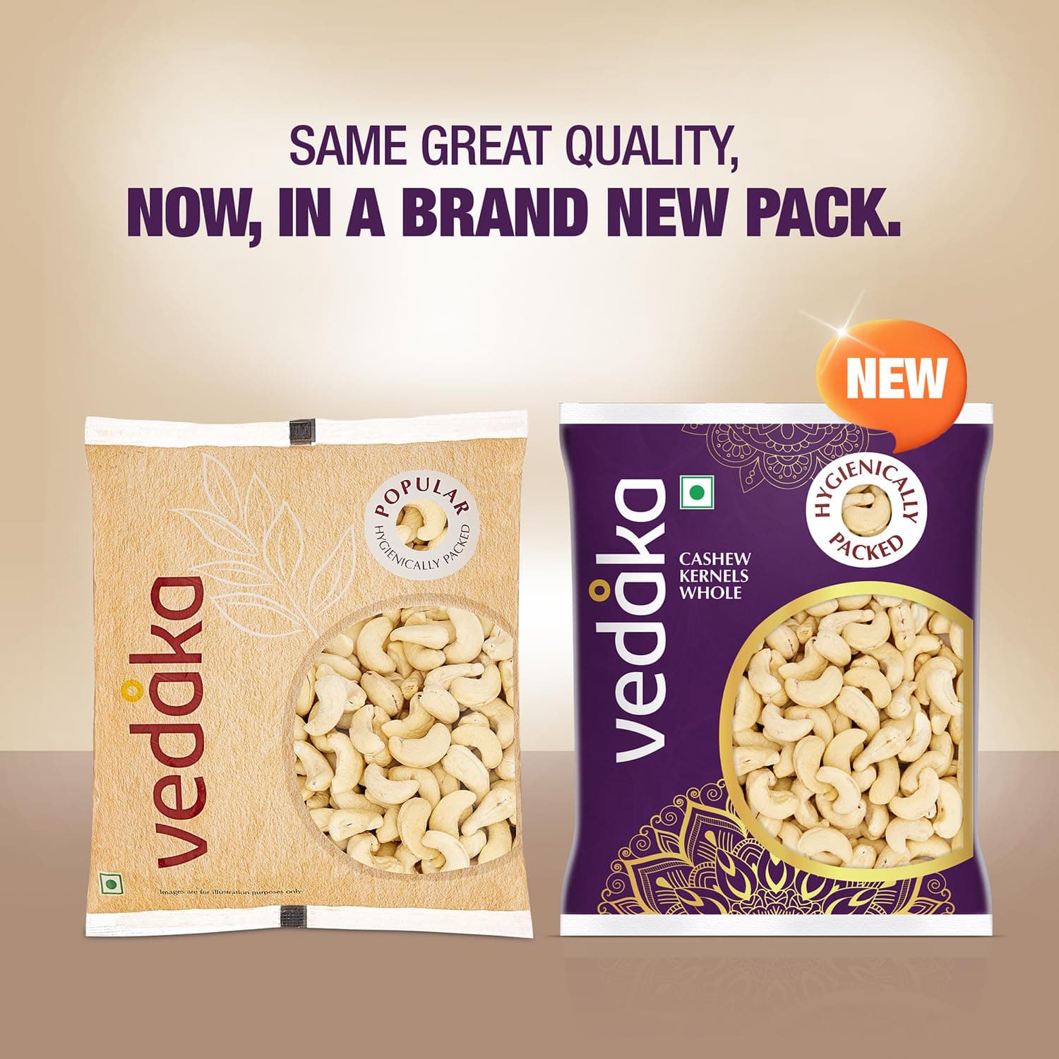 Amazon Brand - Vedaka Whole Cashews | 200 Gram | Grade W320 Kaju | Gluten-Free & Plant Based Protein | Firm Texture, Rich Taste | Regular-Sized, Non-Split | Healthy Snack — image 3