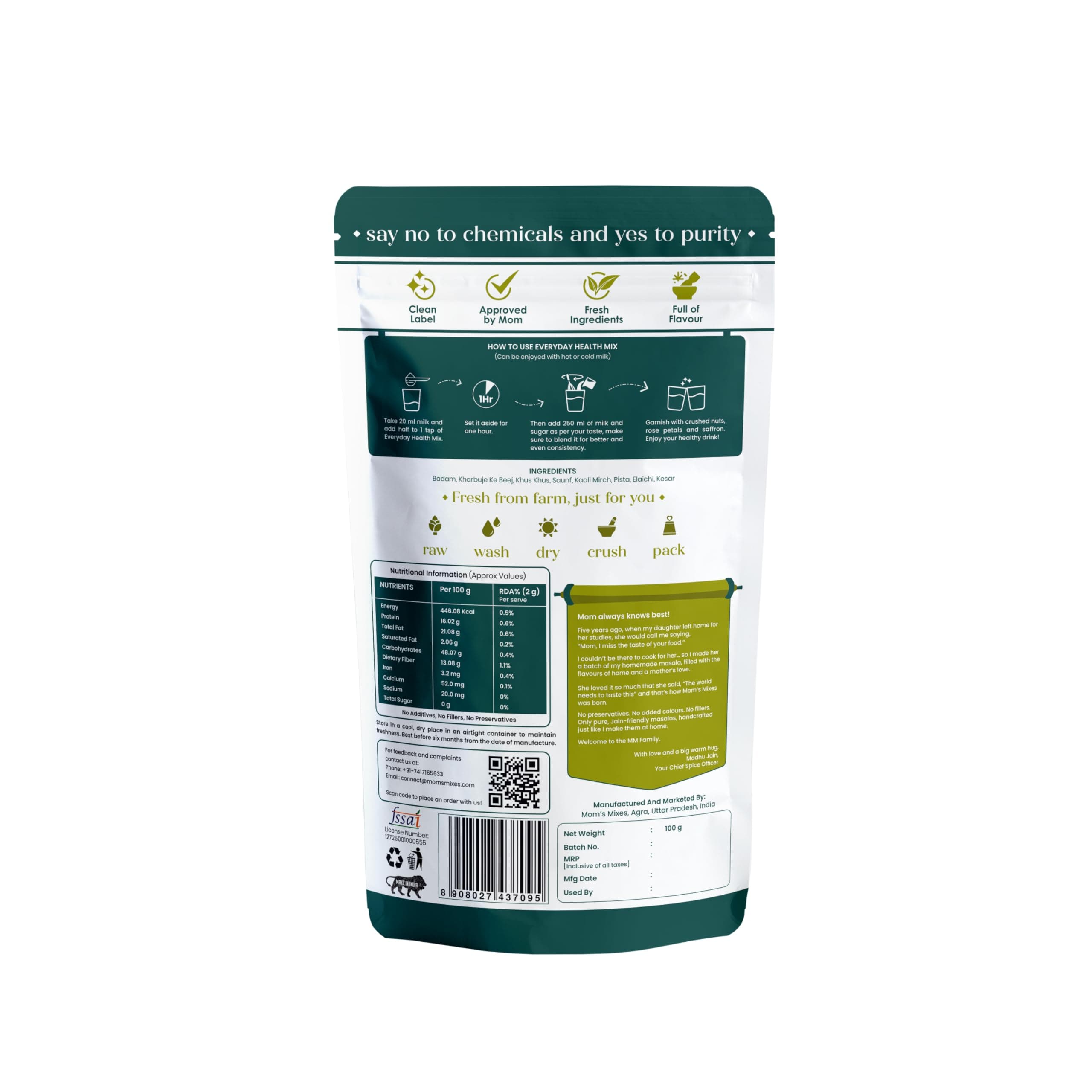 Mom’s Mixes Everyday Health Mix | Dry Fruits | 16g Natural Protein | Almonds, Pistachios & Seeds Blend | Pure Jain Mix | No Sugar | Semi-Solid Nutrient Mix | Pure Jain | No Preservatives | No MSG | Healthy Blend | 200g — image 10