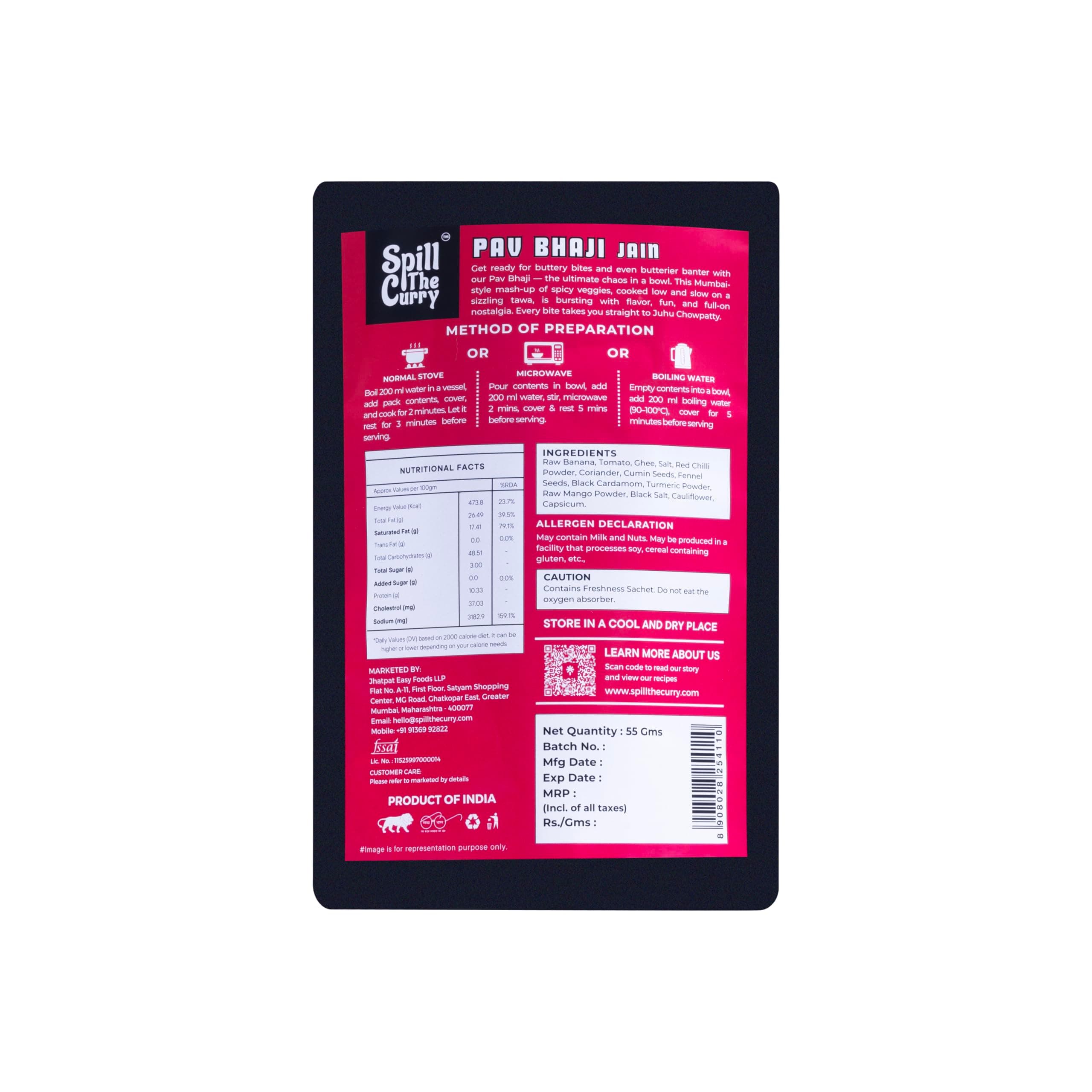 SPILL THE CURRY Pav Bhaji Jain & Misal Jain Ready to Eat Combo | No Onion No Garlic | Freeze-Dried Meals | Instant Heat & Eat | Pure Veg Jain Food | Travel & Hostel Friendly | Pack of 2 (1 Pav Bhaji Jain + 1 Misal Jain) — image 8