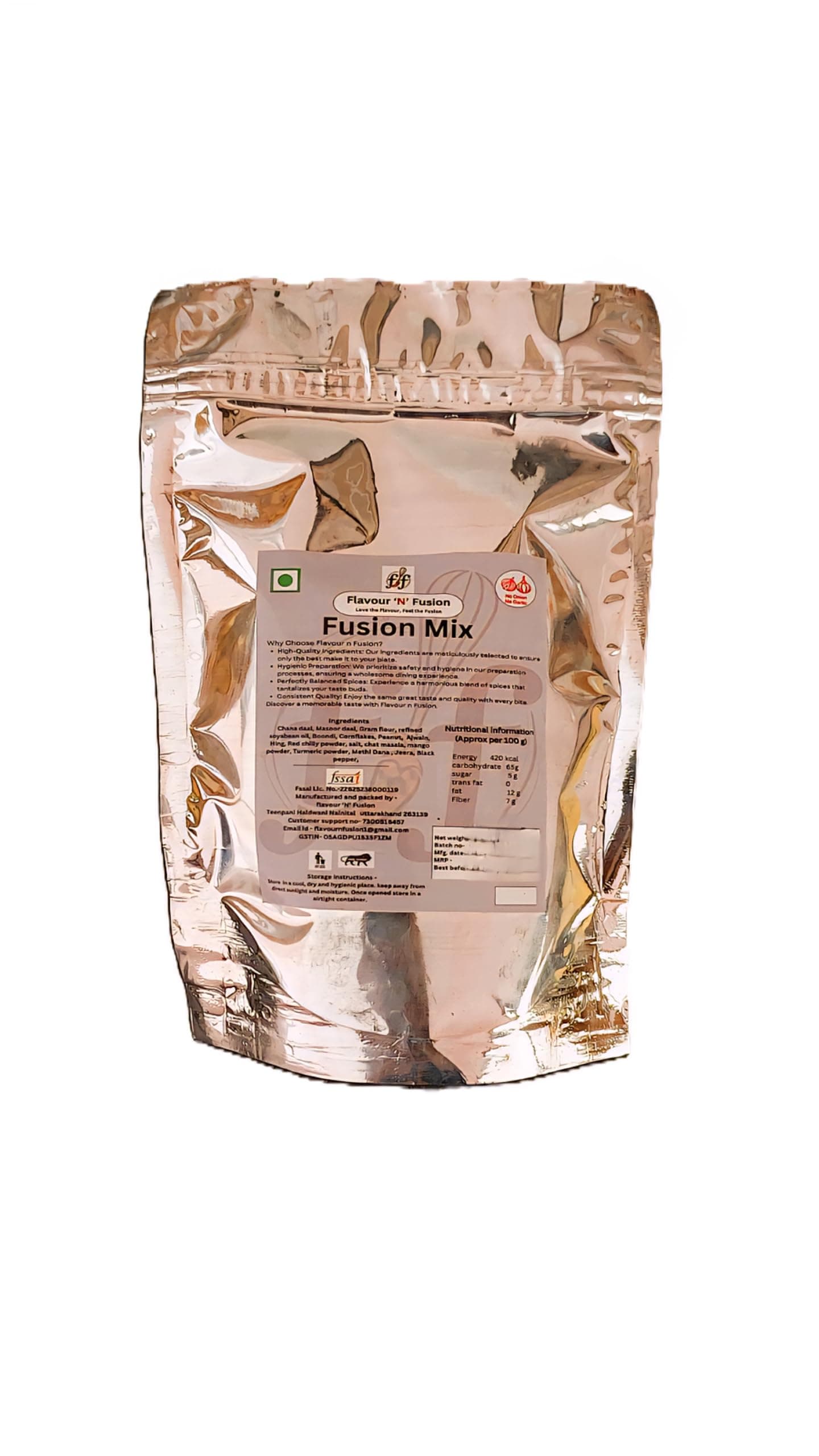 FLAVOUR N FUSION Fusion Mix Namkeen | Crispy and Crunchy Savoury Snack | NO Onion NO Garlic | Handmade and Hygienically Prepared | No Artificial Colors or Flavours | Freshly Packed | 250 gm — image 4
