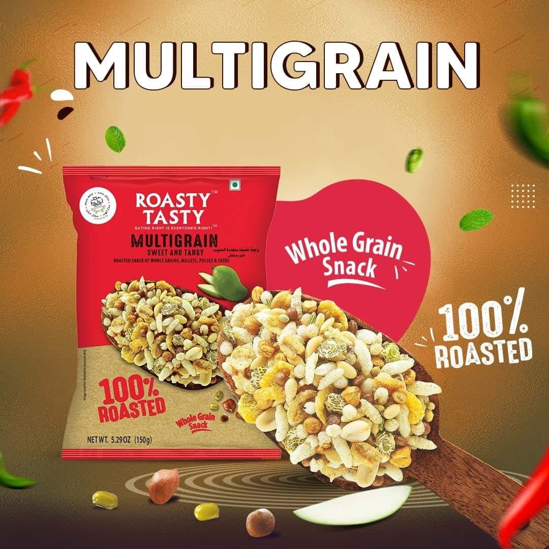 Roasty Tasty Multigrain Mix Sweet & Tangy 400G (200G X 2 Packs)|Healthy Snacks Without Palm Oil|Roasted Namkeen - Cholesterol Free|Transfat Free|Made With Pearl Millet Bajra Flakes - Millet Namkeen — image 3