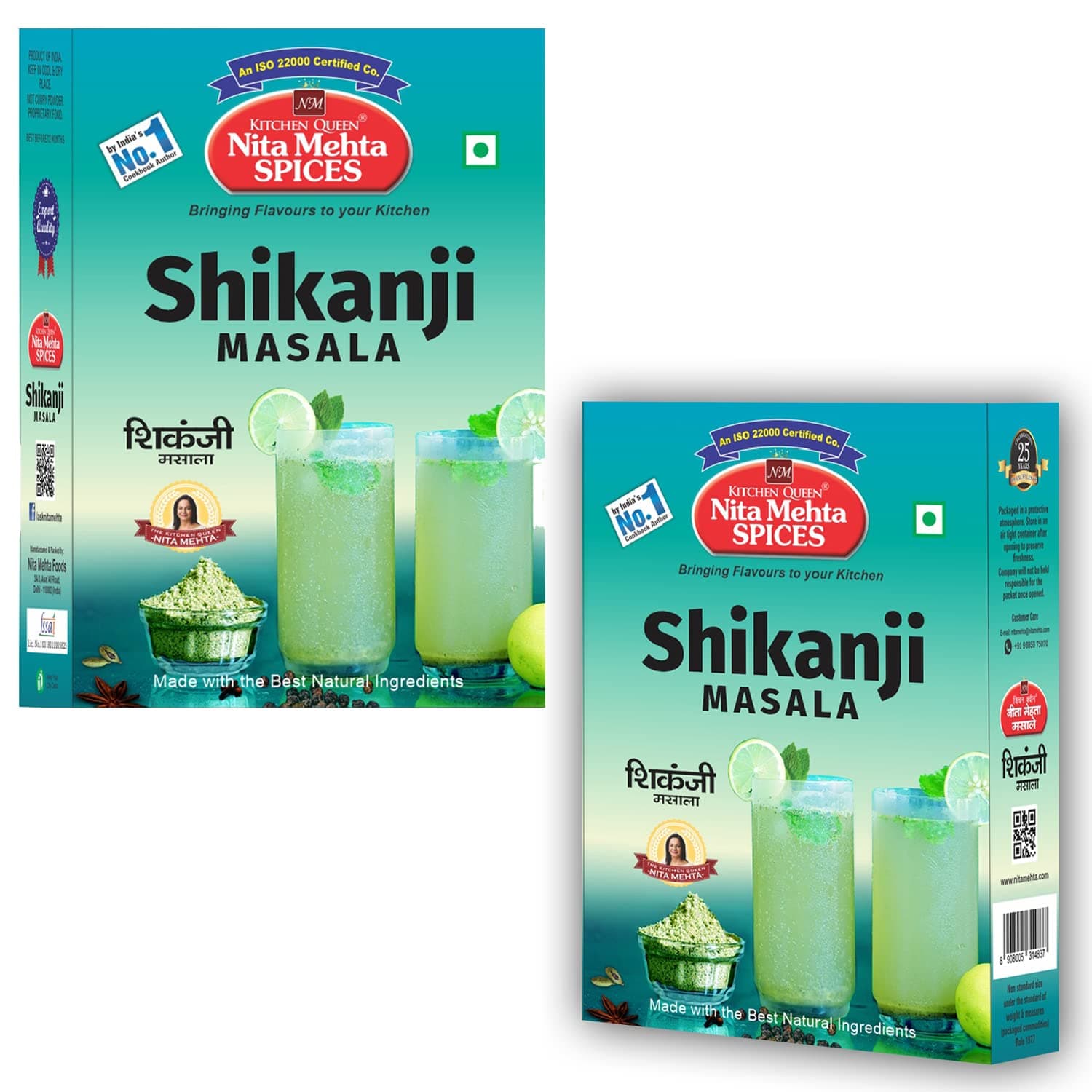 KITCHEN QUEEN NITA MEHTA Shikanji Masala 100g Each (Pack of 2) = 200g | Make Varieties of Shikanji at Home (SHIKANJI MASALA, 2 PACK | 200g) — image 2
