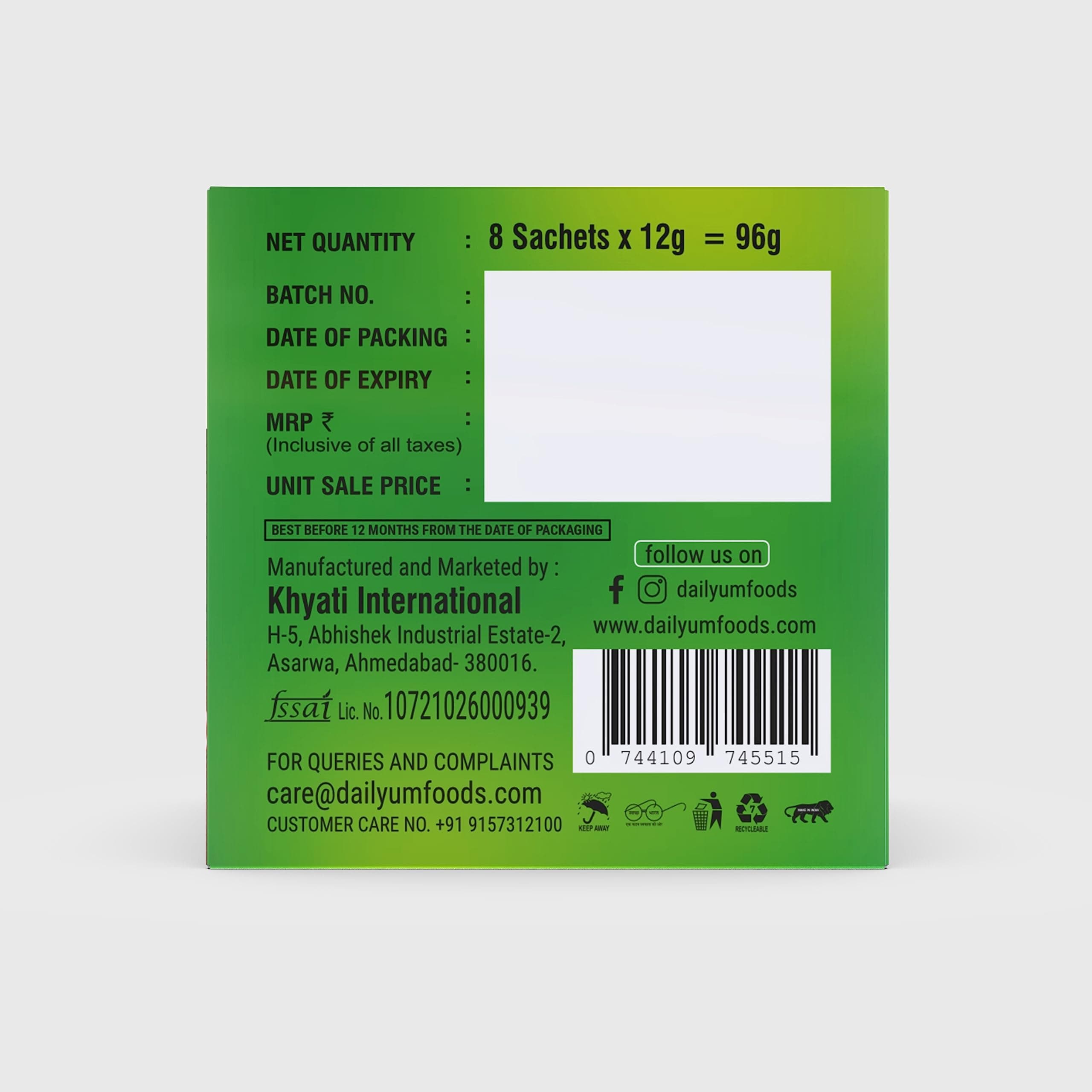 Dailyum Jain Instant Tomato Soup| 8 Single Serve Sachets | Just Boil-Stir-Sip | 12g Each Sip-A-Soup| Natural | No MSG | Pack of 2 Box | Travel friendly — image 6
